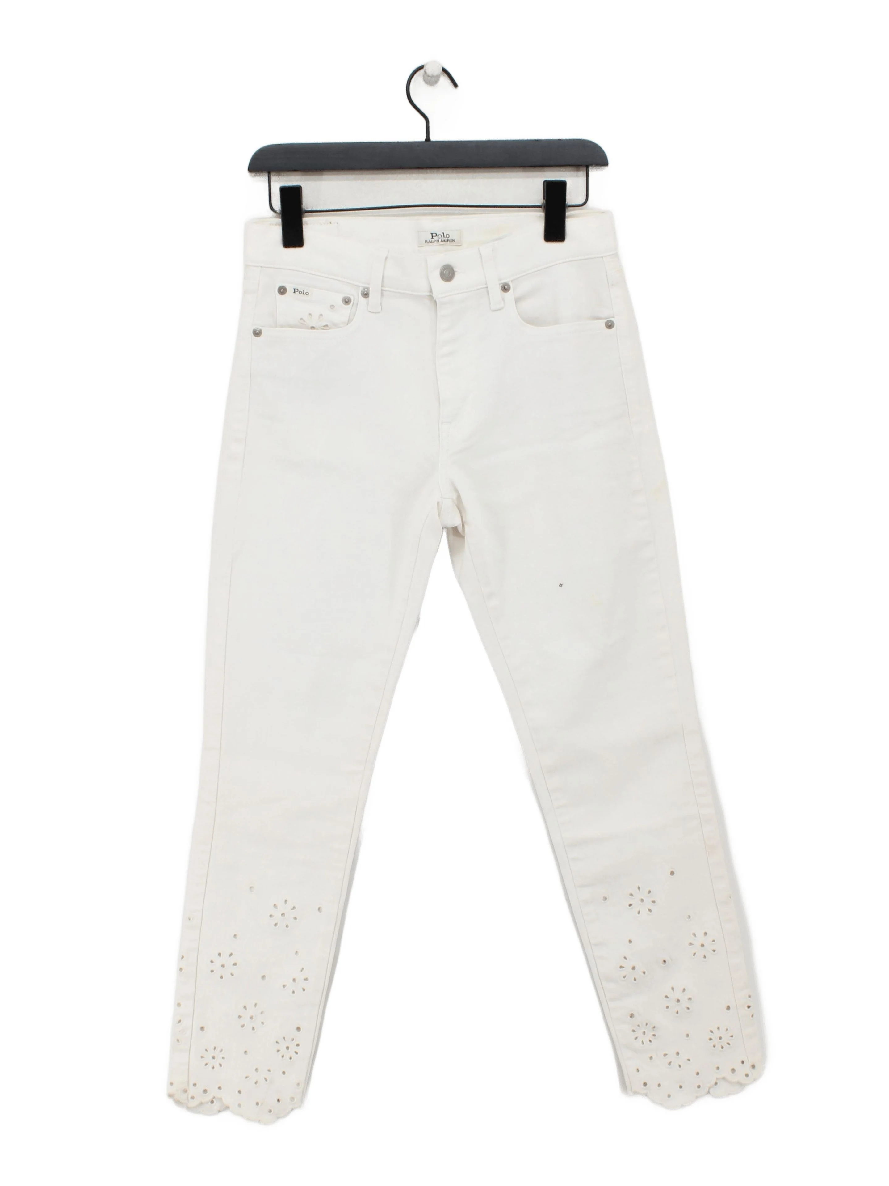 Ralph Lauren Women's Jeans W 27 in White Cotton with Elastane Skinny