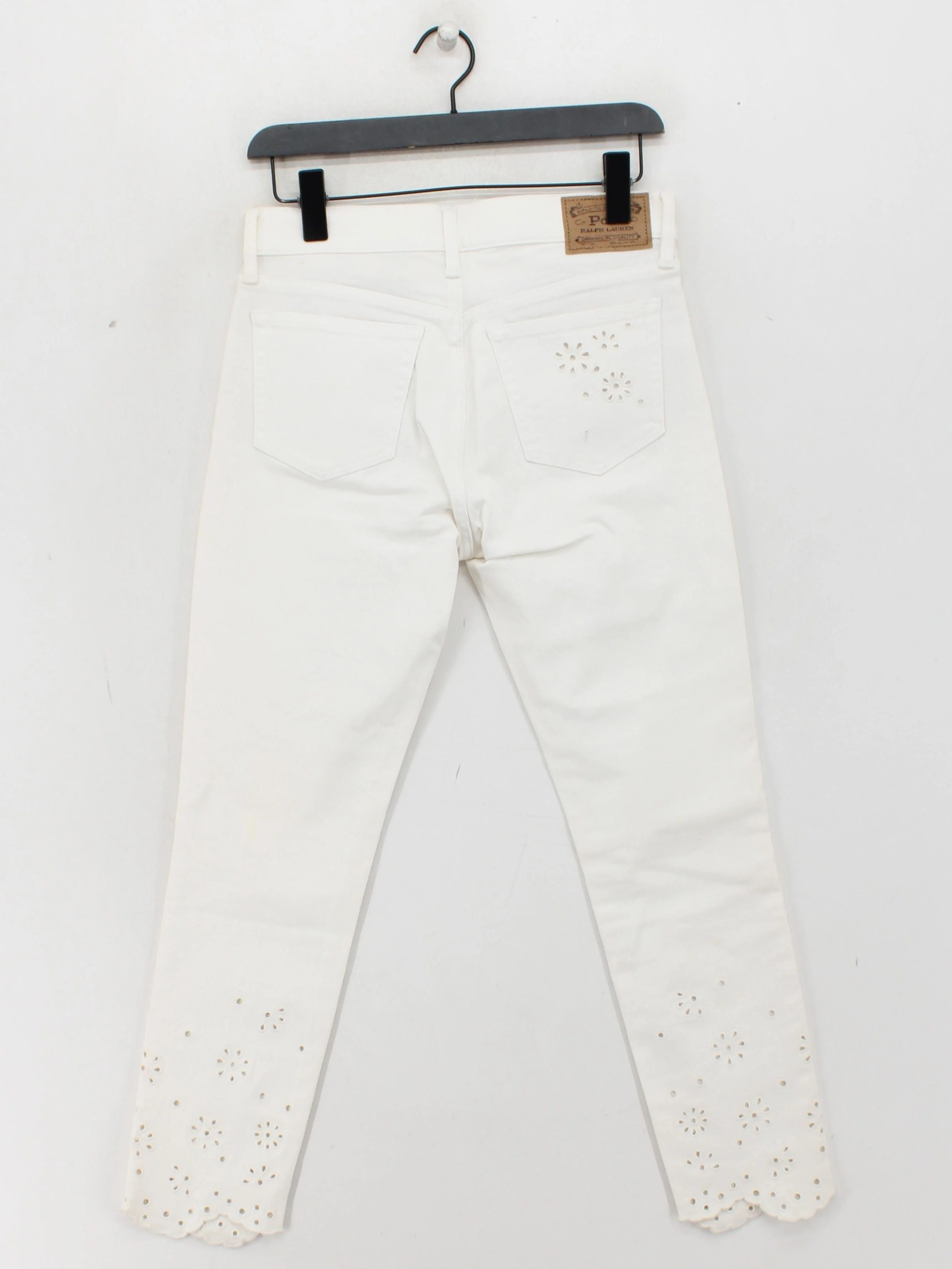 Ralph Lauren Women's Jeans W 27 in White Cotton with Elastane Skinny - Image 2