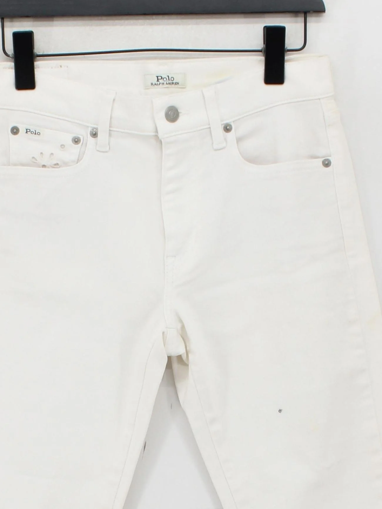 Ralph Lauren Women's Jeans W 27 in White Cotton with Elastane Skinny - Image 3