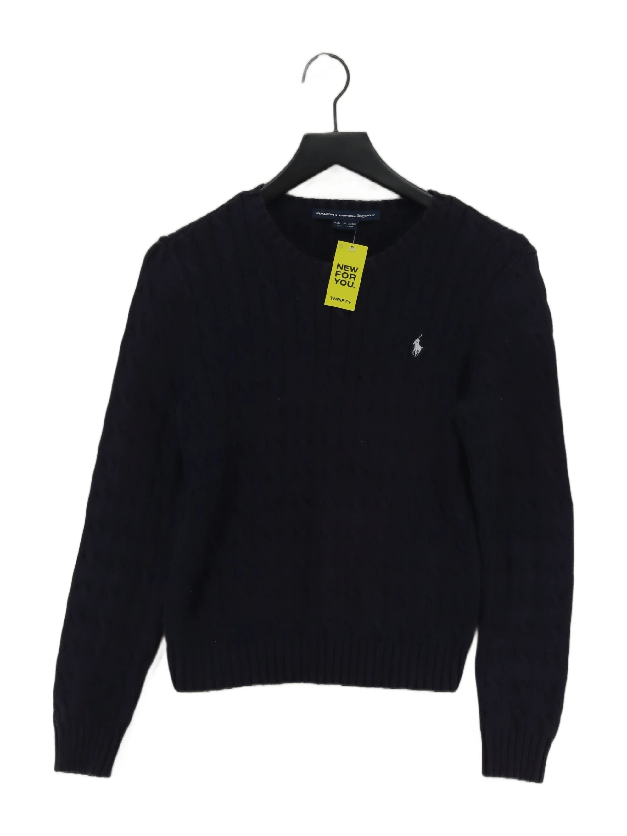 Ralph Lauren Women's Jumper L Blue 100% Cotton Crew Neck Pullover