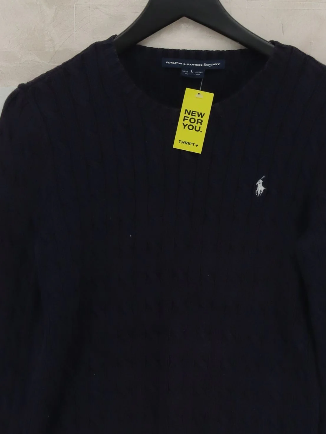 Ralph Lauren Women's Jumper L Blue 100% Cotton Crew Neck Pullover - Image 3