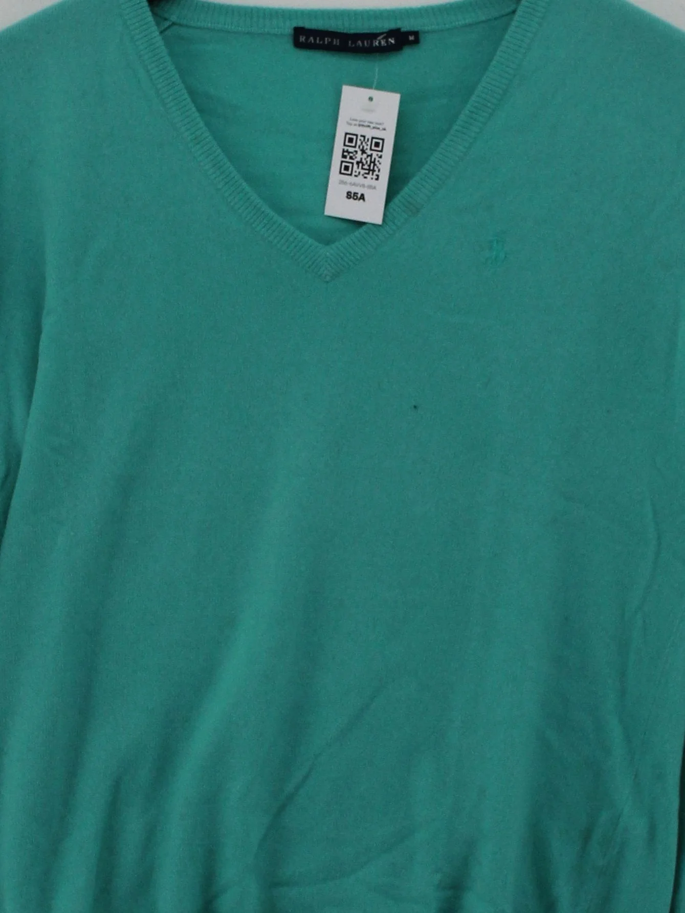 Ralph Lauren Women's Jumper M Green 100% Cashmere V-Neck Pullover - Image 3