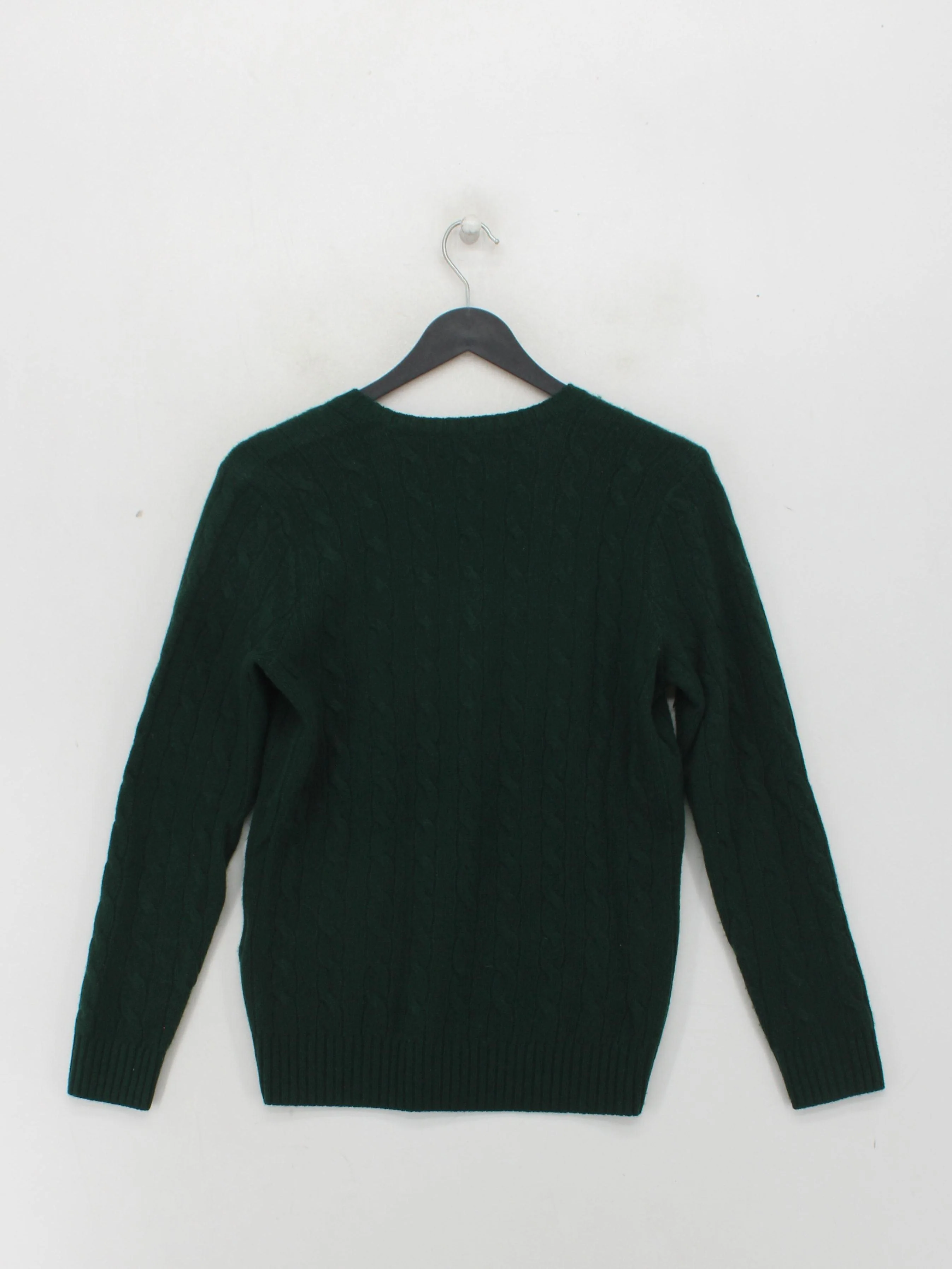 Ralph Lauren Women's Jumper M Green Wool with Cashmere V-Neck Pullover - Image 2