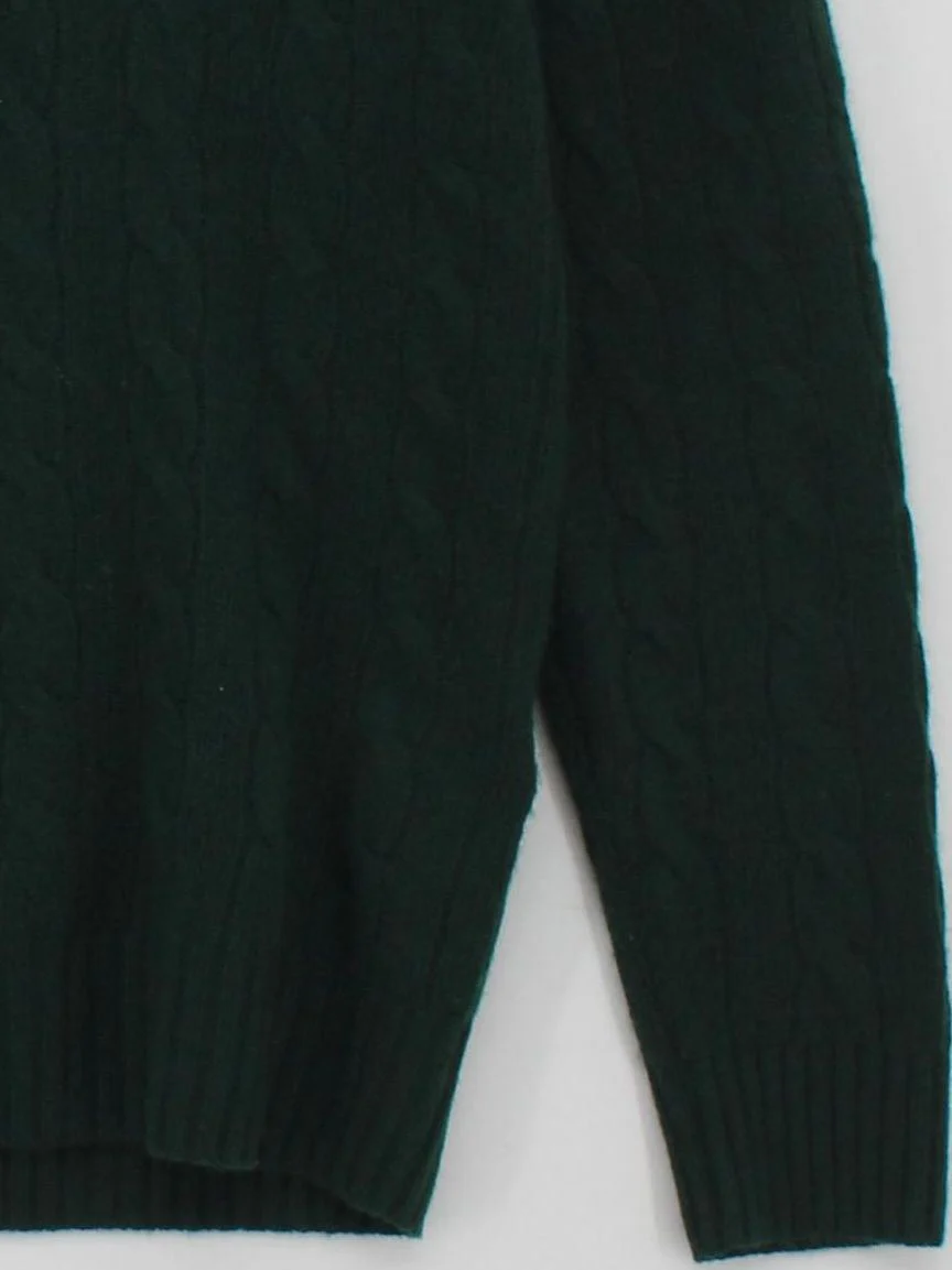 Ralph Lauren Women's Jumper M Green Wool with Cashmere V-Neck Pullover - Image 4