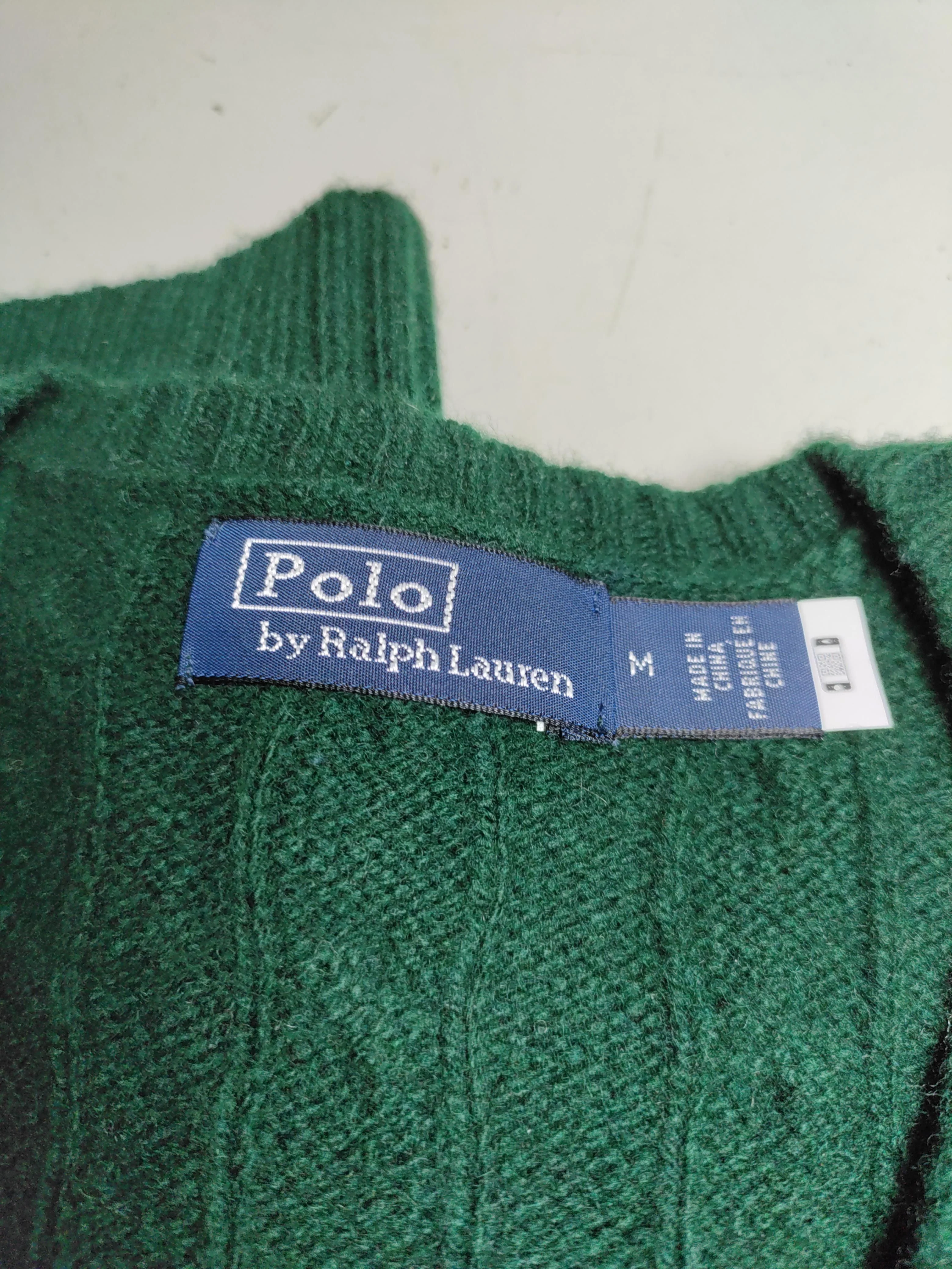 Ralph Lauren Women's Jumper M Green Wool with Cashmere V-Neck Pullover - Image 6