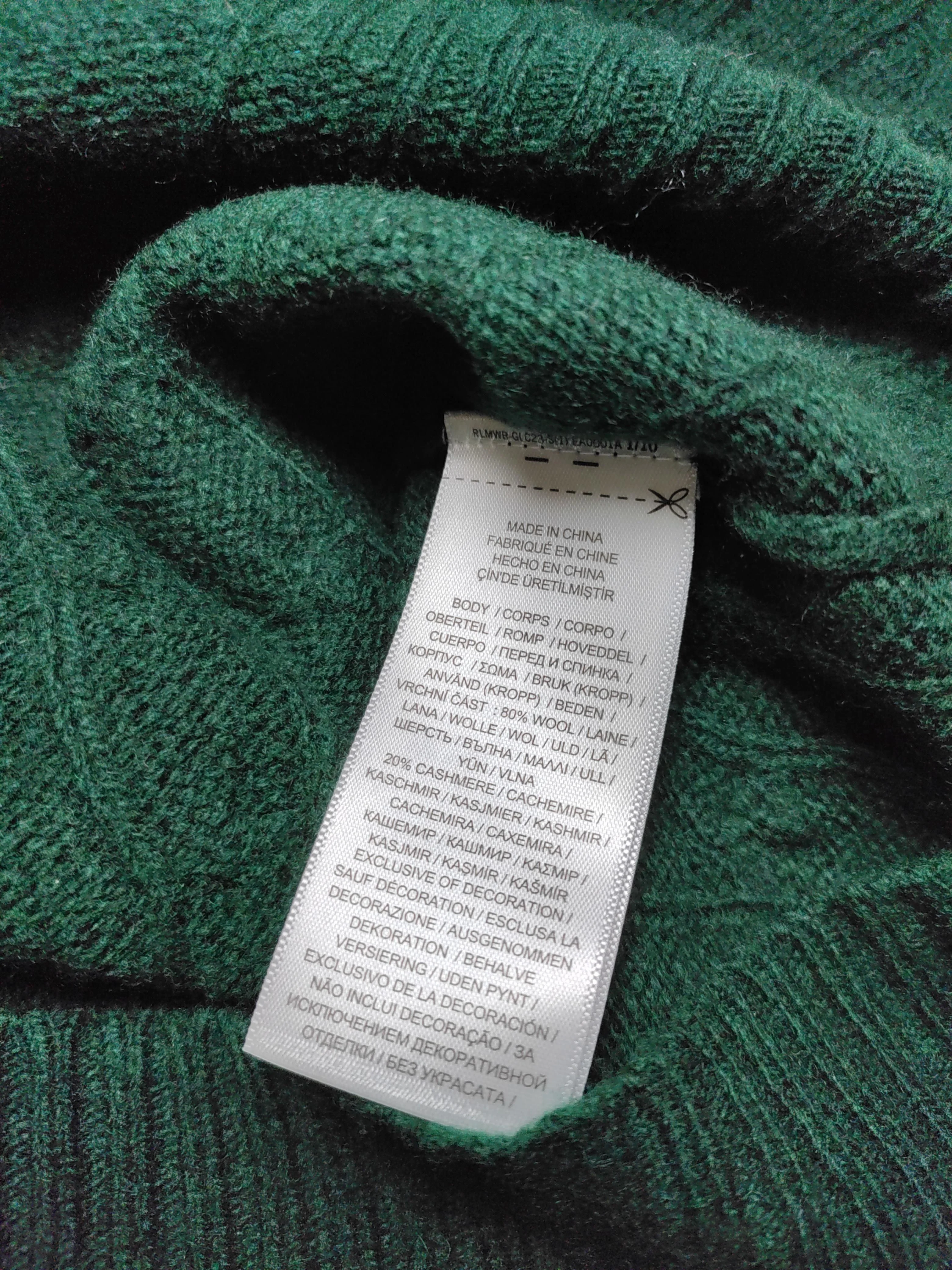 Ralph Lauren Women's Jumper M Green Wool with Cashmere V-Neck Pullover - Image 7