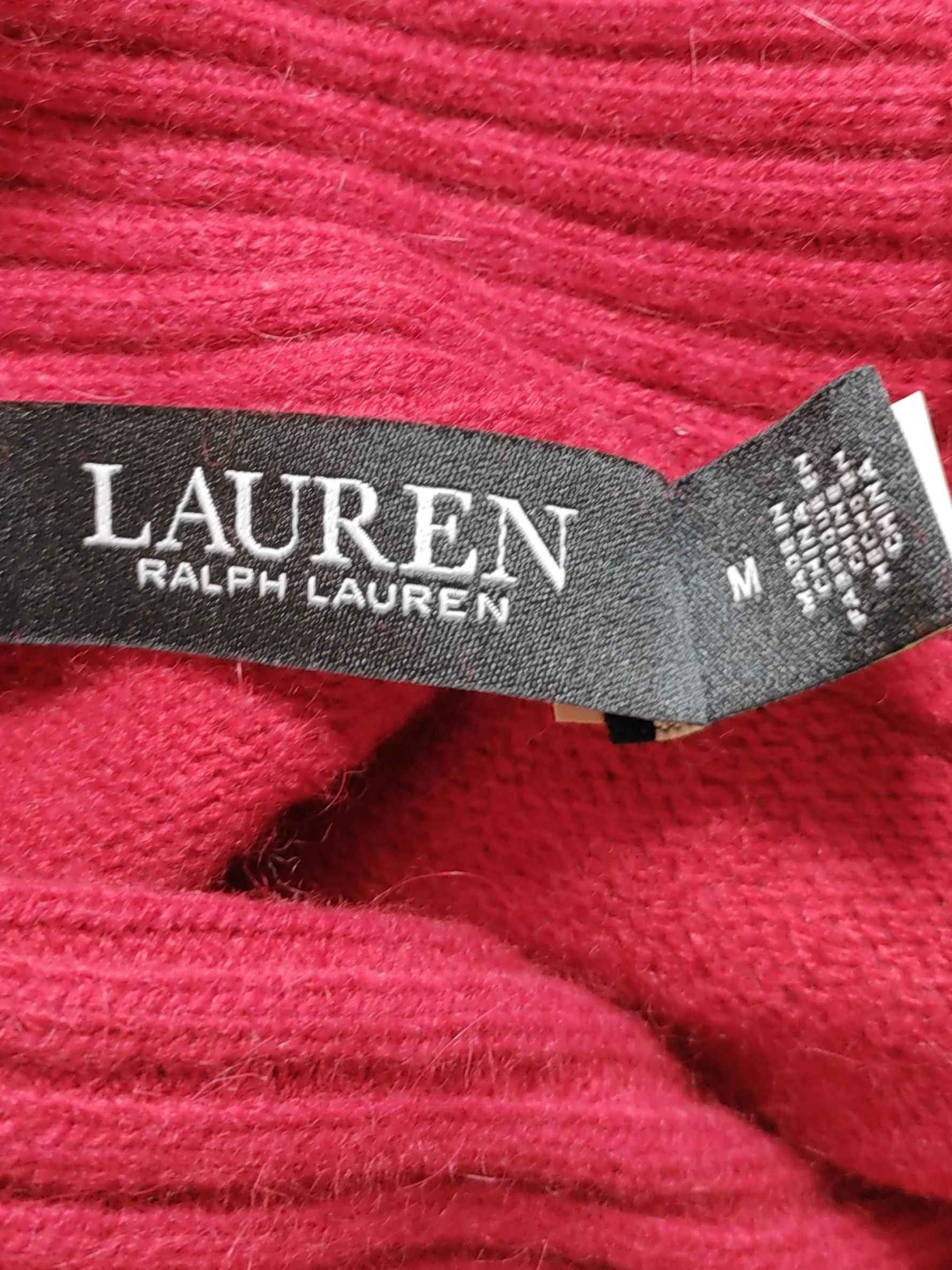 Ralph Lauren Women's Jumper M Red 100% Wool High Neck Pullover - Image 6