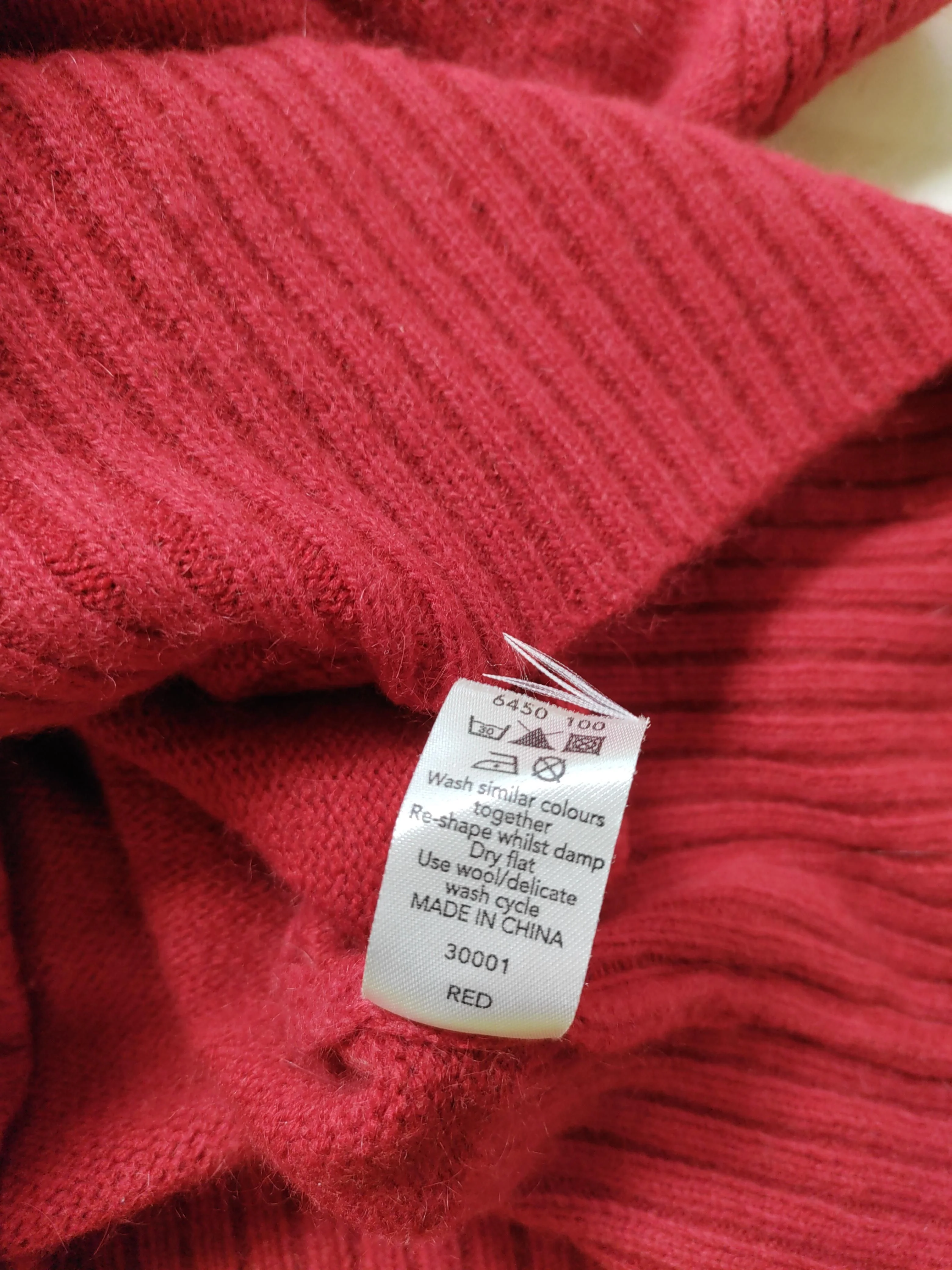 Ralph Lauren Women's Jumper M Red 100% Wool High Neck Pullover - Image 7