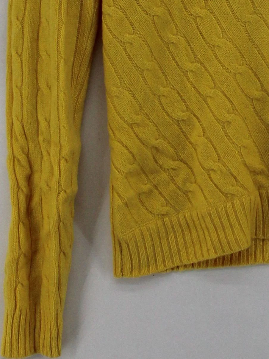 Ralph Lauren Women's Jumper M Yellow 100% Other V-Neck Pullover - Image 4