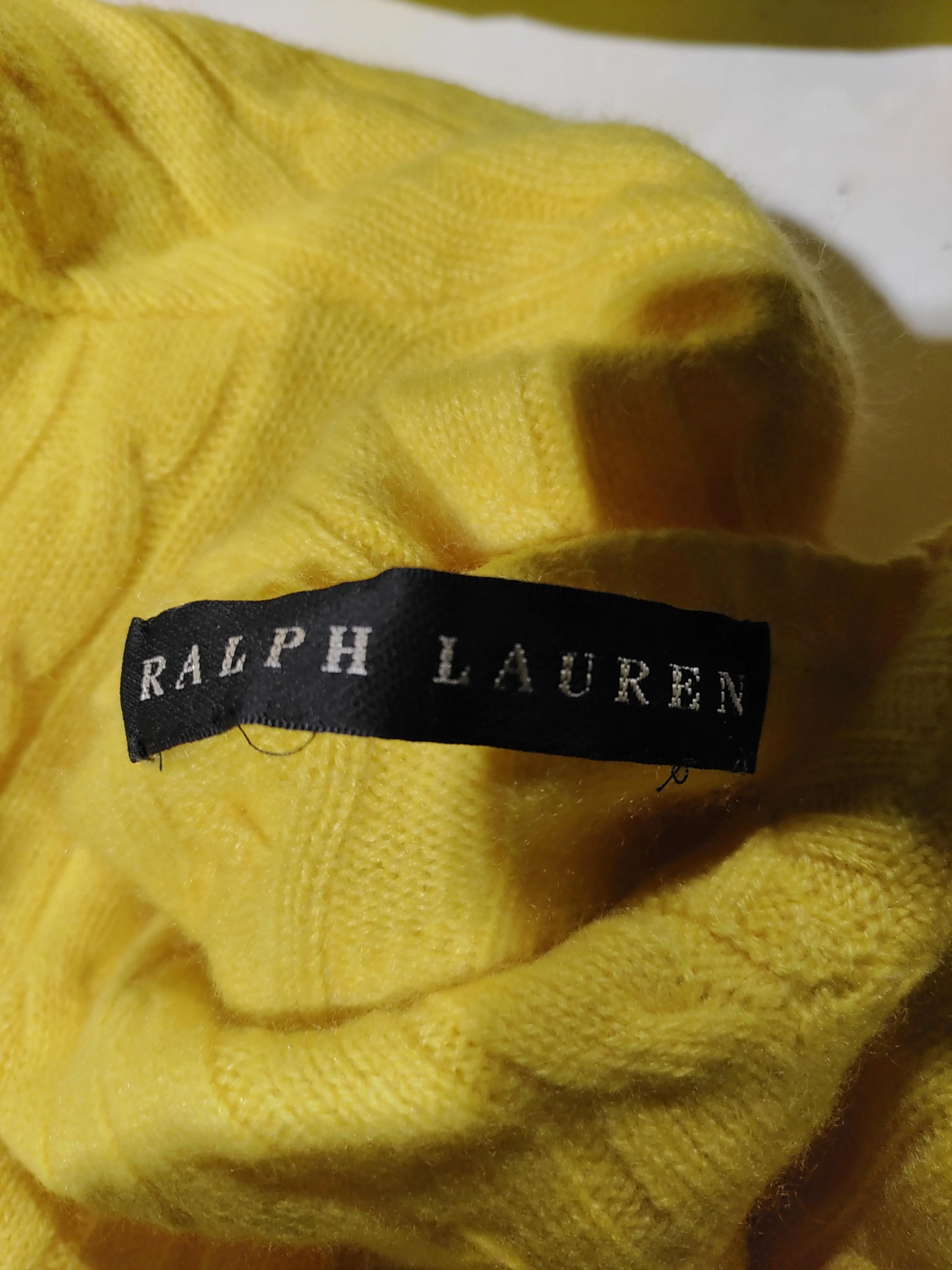 Ralph Lauren Women's Jumper M Yellow 100% Other V-Neck Pullover - Image 5