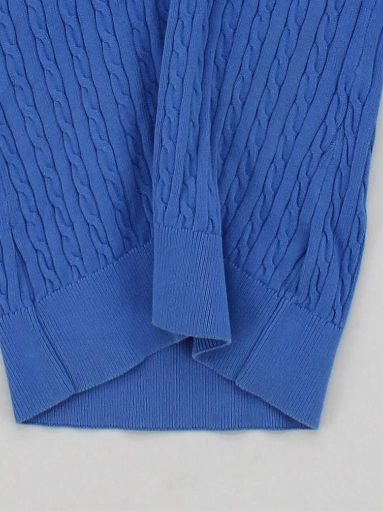 Ralph Lauren Women's Jumper S Blue 100% Cotton V-Neck Pullover - Image 4