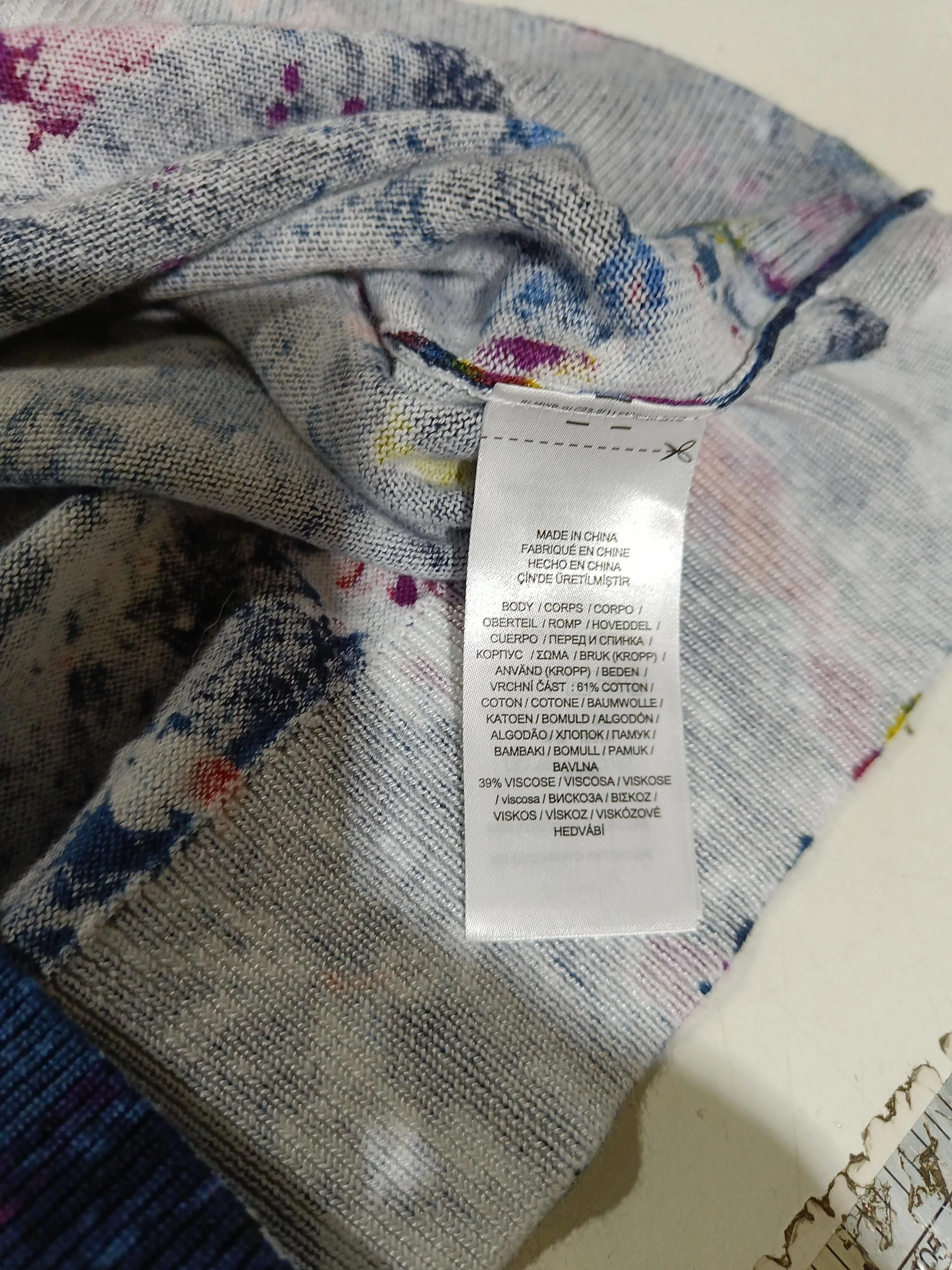 Ralph Lauren Women's Jumper S Blue Floral Cotton with Viscose Crew Neck Pullover - Image 7