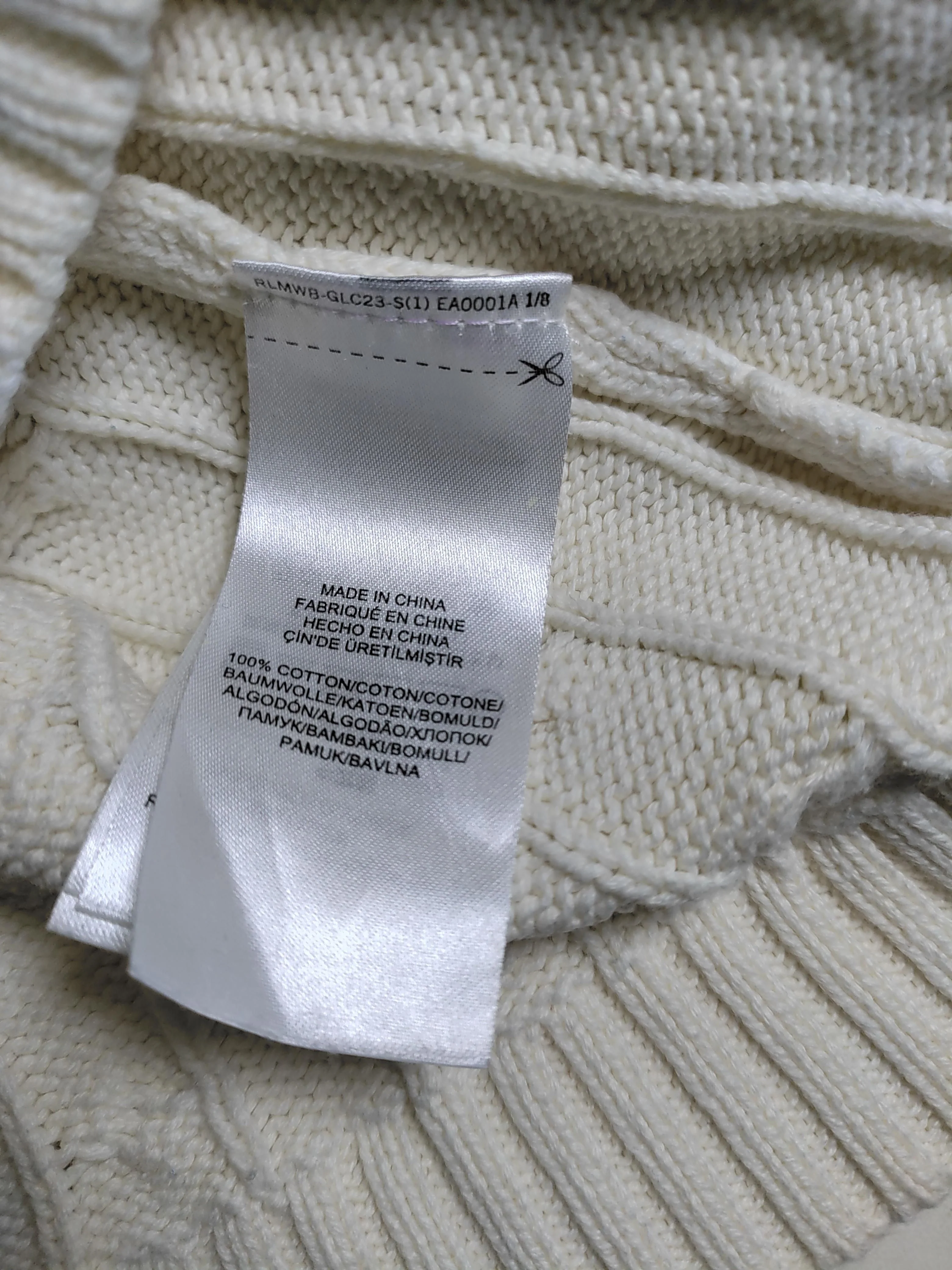 Ralph Lauren Women's Jumper S Cream 100% Cotton Crew Neck Pullover - Image 6
