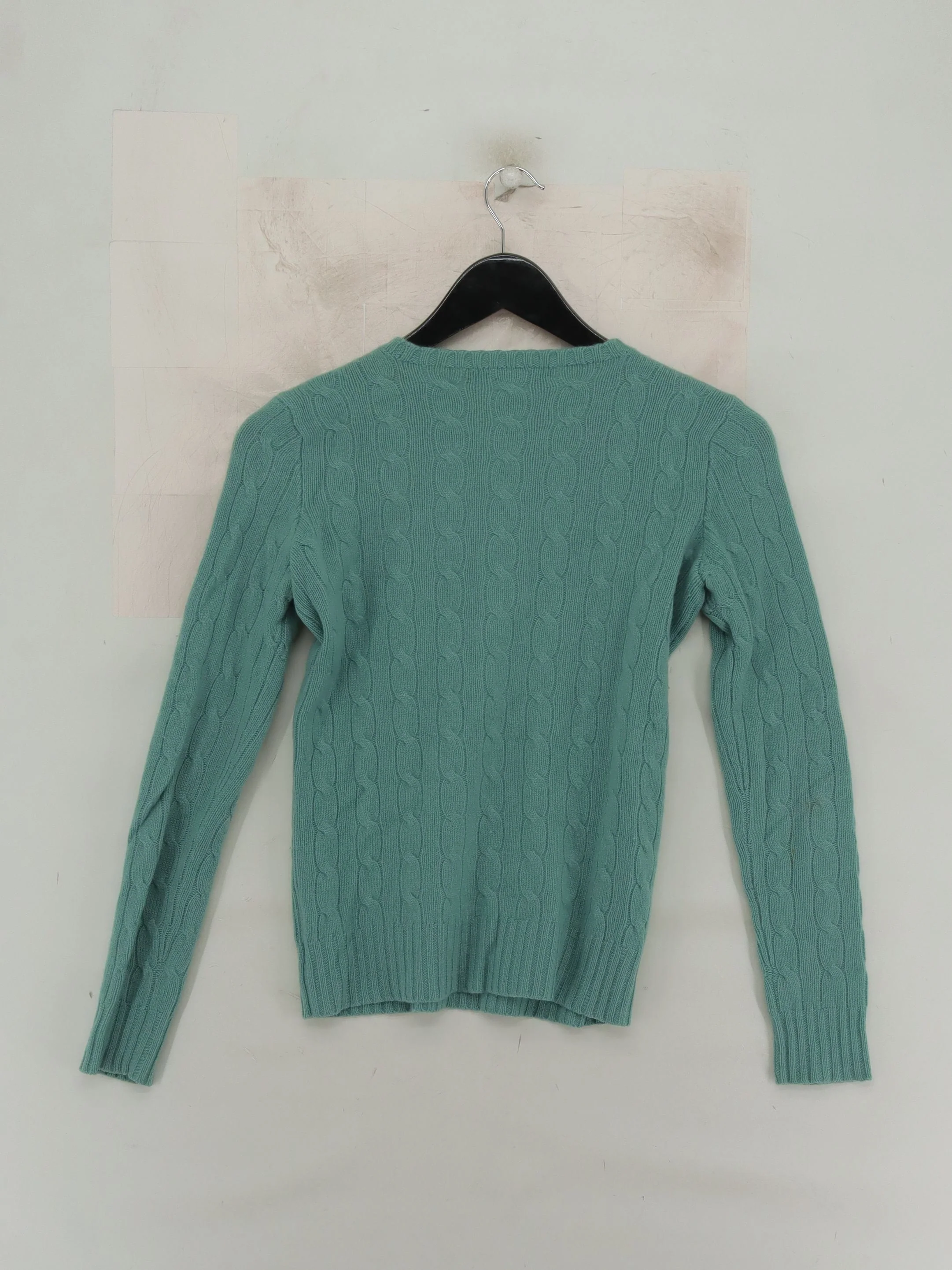 Ralph Lauren Women's Jumper S Green 100% Cashmere Crew Neck Pullover - Image 2
