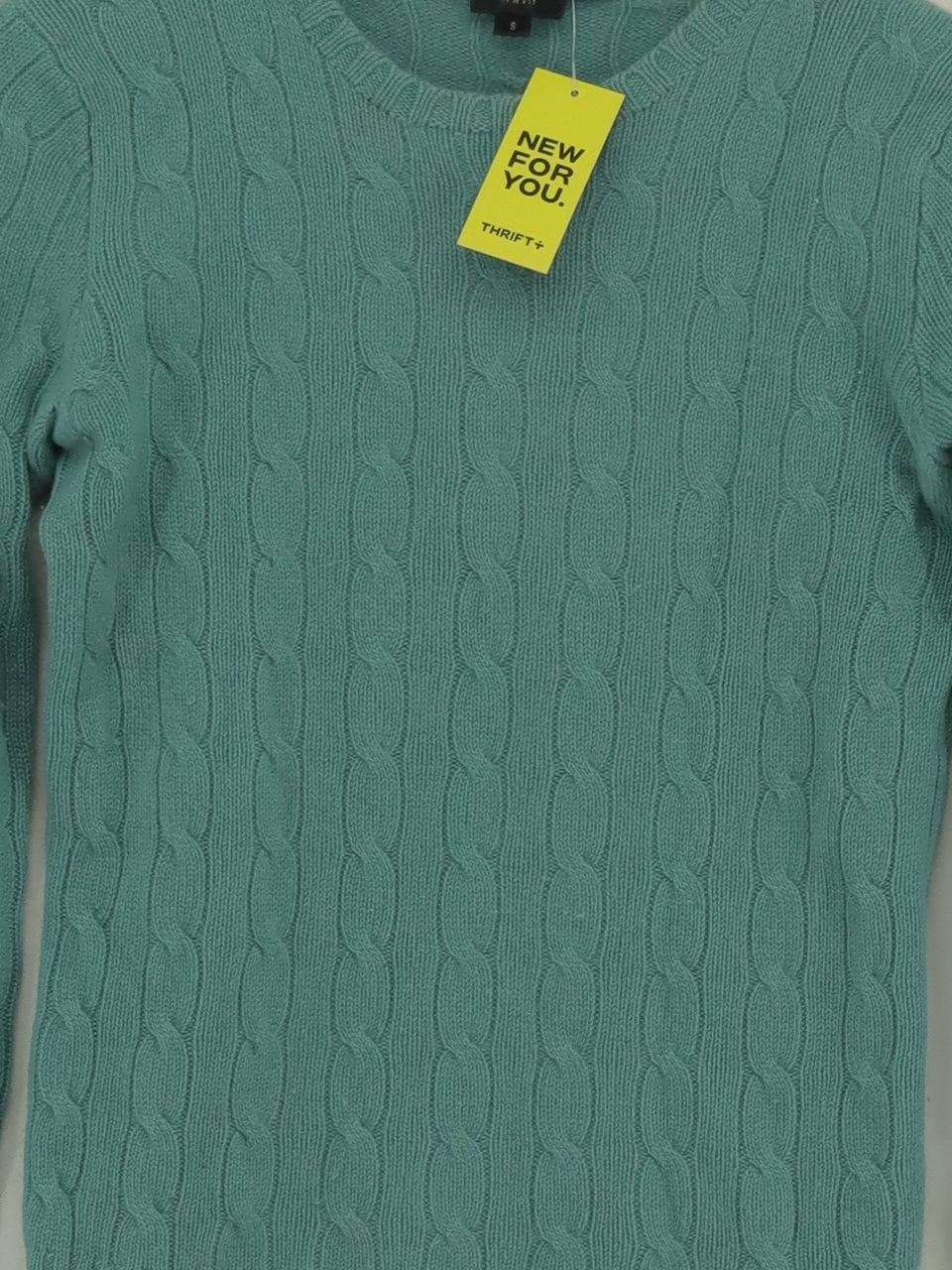 Ralph Lauren Women's Jumper S Green 100% Cashmere Crew Neck Pullover - Image 3