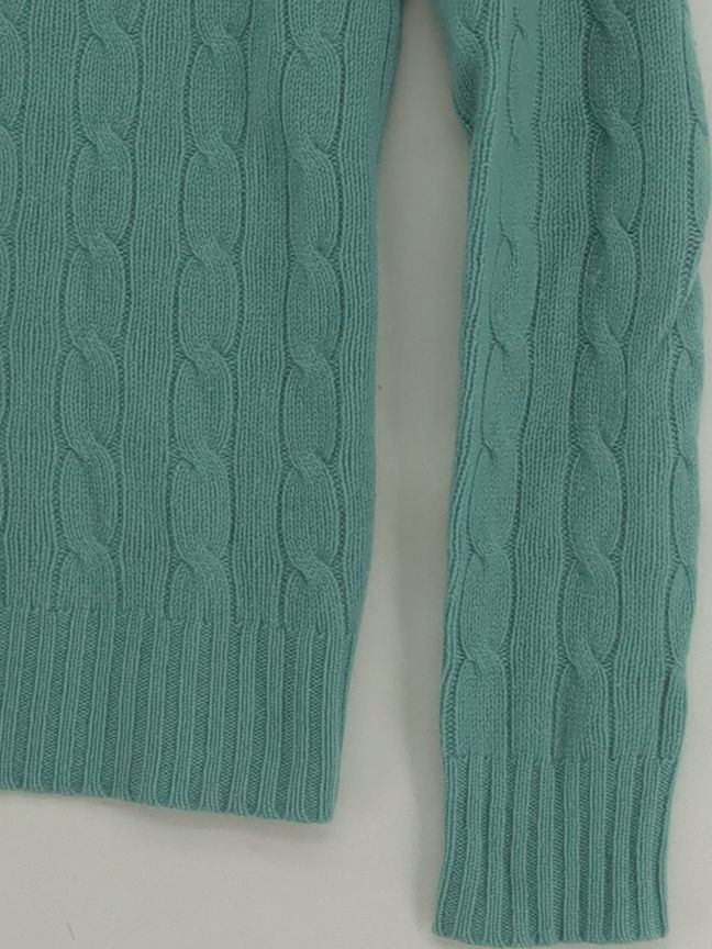 Ralph Lauren Women's Jumper S Green 100% Cashmere Crew Neck Pullover - Image 4