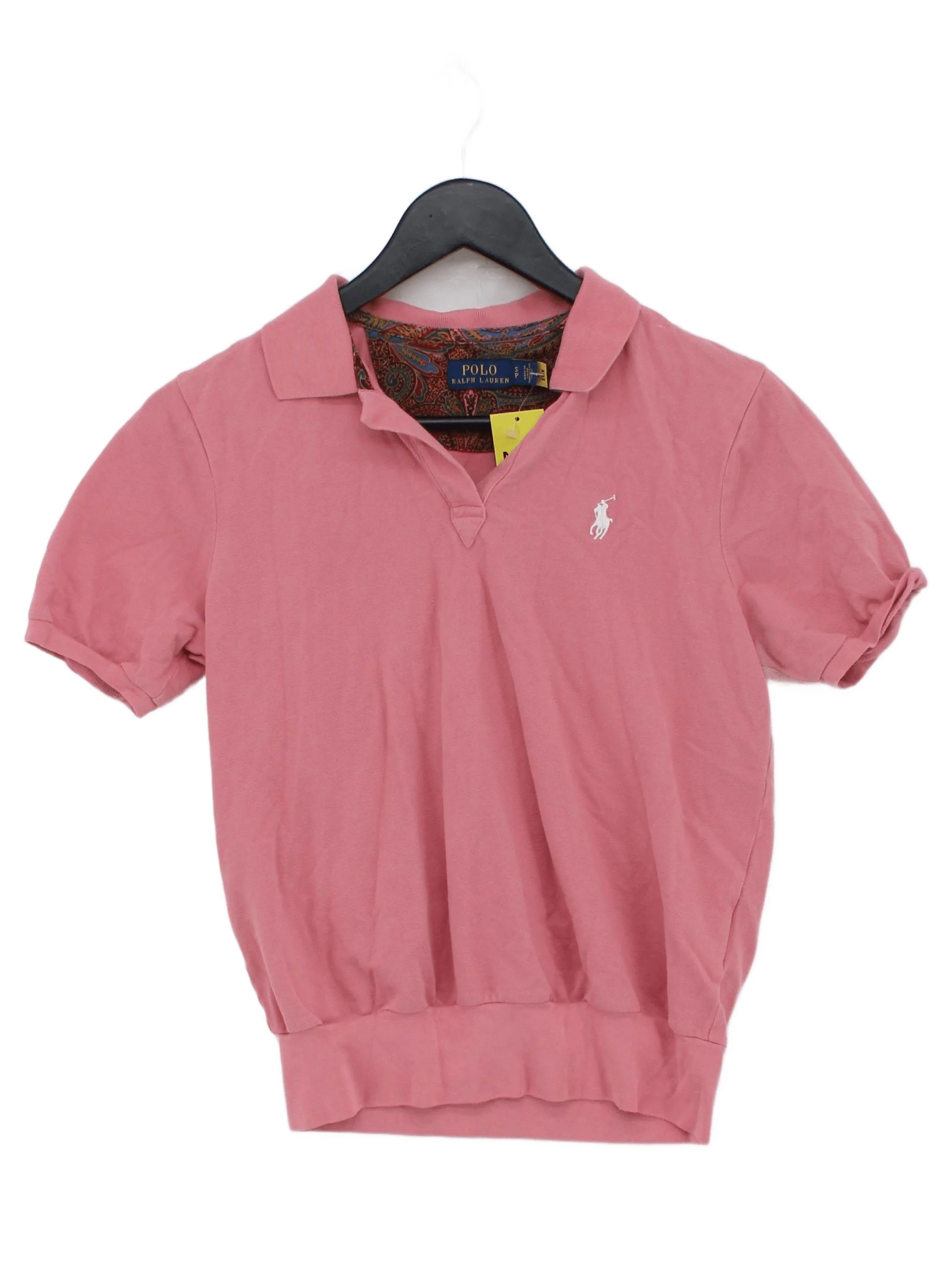 Ralph Lauren Women's Polo S Pink 100% Other Short Sleeve Collared Basic