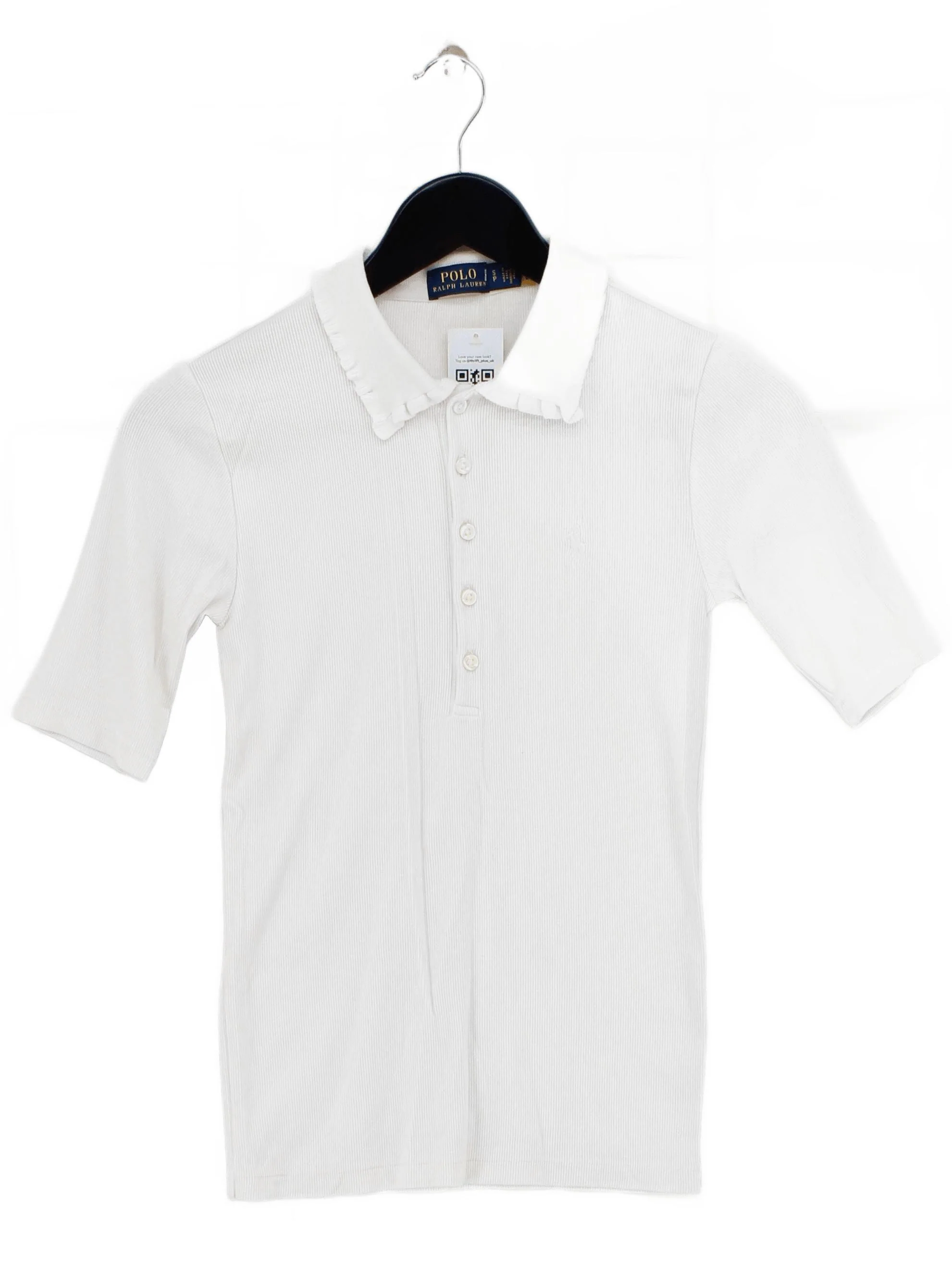 Ralph Lauren Women's Polo S White 100% Cotton Short Sleeve Collared Basic