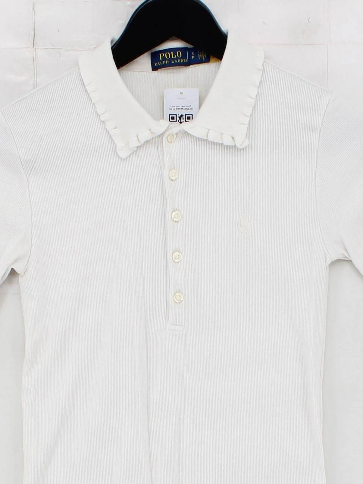 Ralph Lauren Women's Polo S White 100% Cotton Short Sleeve Collared Basic - Image 3