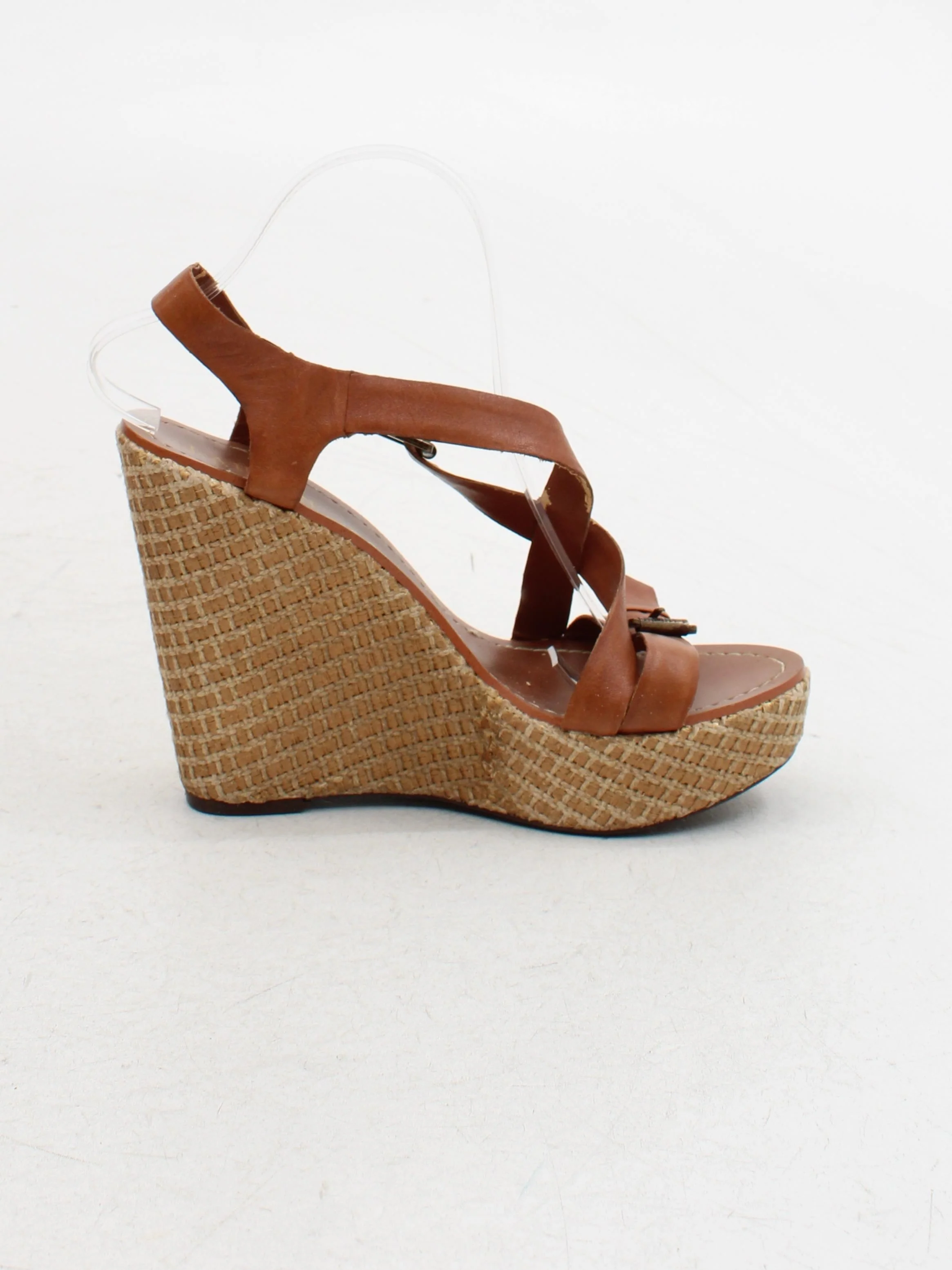 Ralph Lauren Women's Sandals UK 7.5 Brown Leather with Other Espadrille - Image 5
