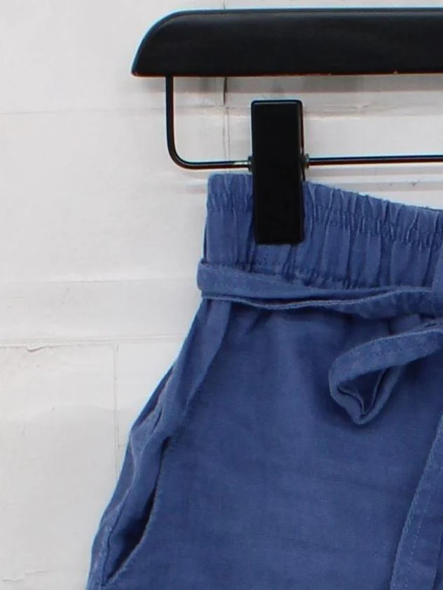 Ralph Lauren Women's Shorts XS Blue 100% Linen Paperbag - Image 4