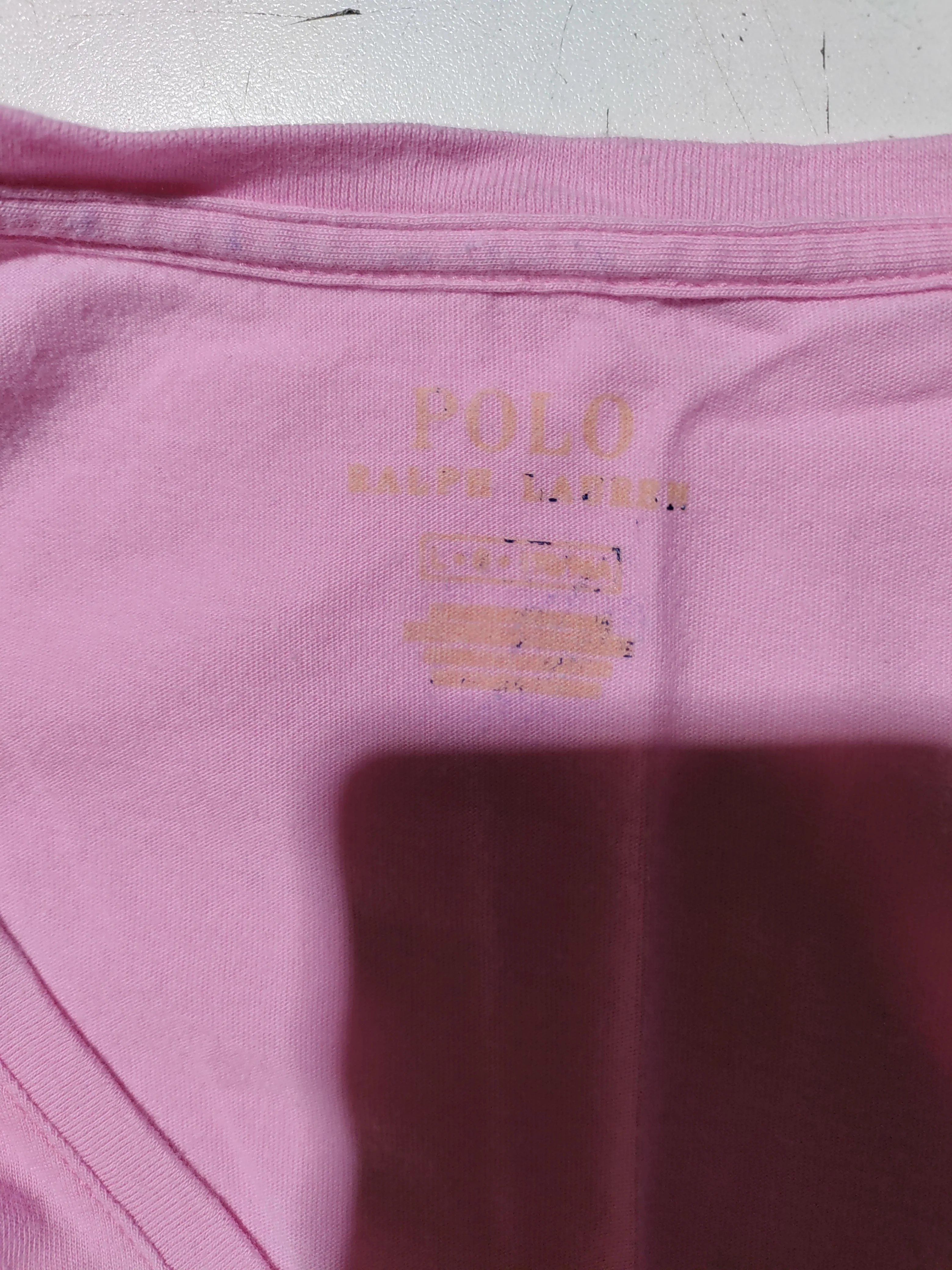 Ralph Lauren Women's T-Shirt M Pink 100% Cotton Short Sleeve V-Neck Basic - Image 5