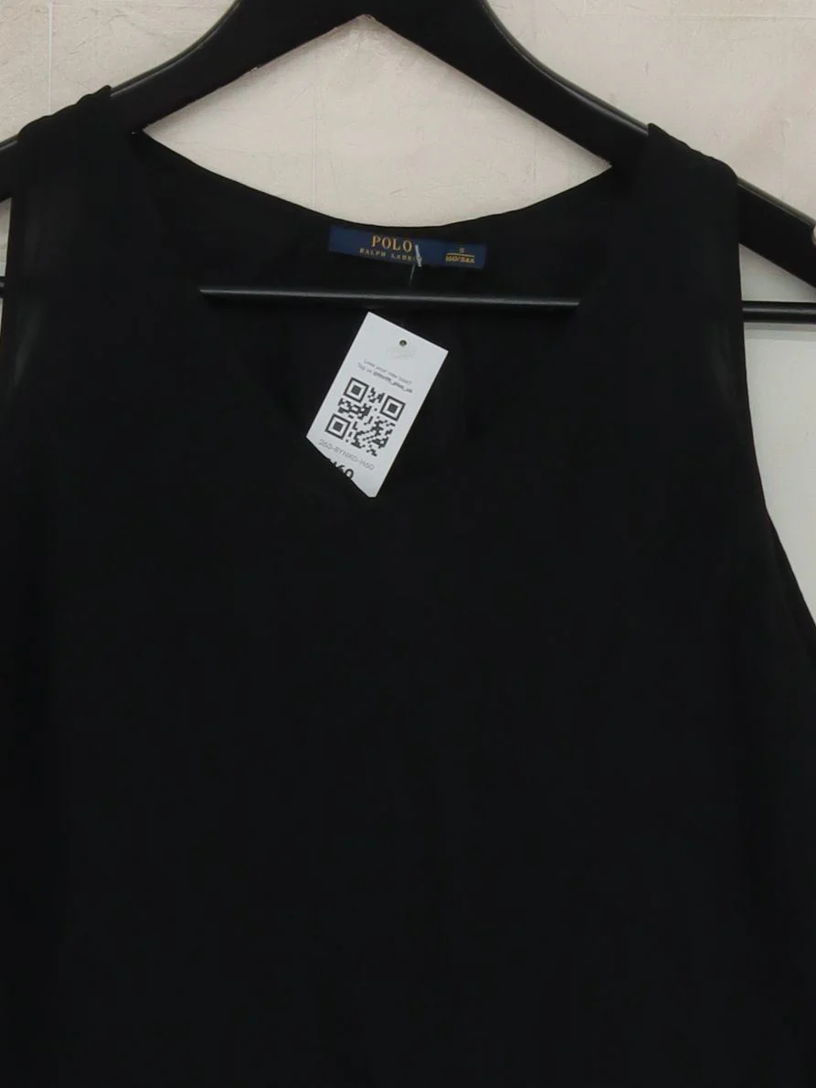 Ralph Lauren Women's T-Shirt S Black 100% Silk Sleeveless Round Neck Basic - Image 3
