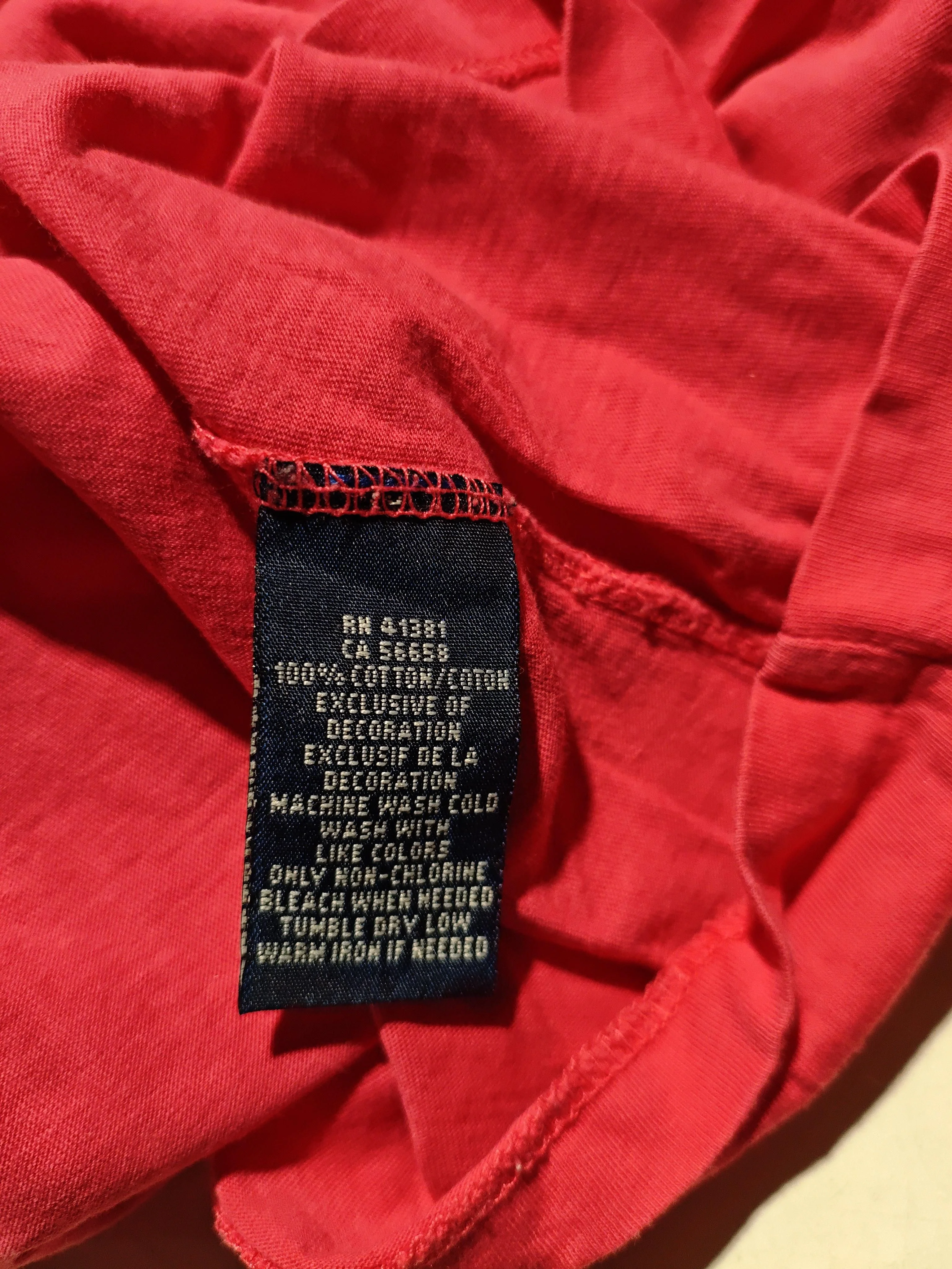 Ralph Lauren Women's T-Shirt S Red 100% Cotton Short Sleeve V-Neck Basic - Image 6