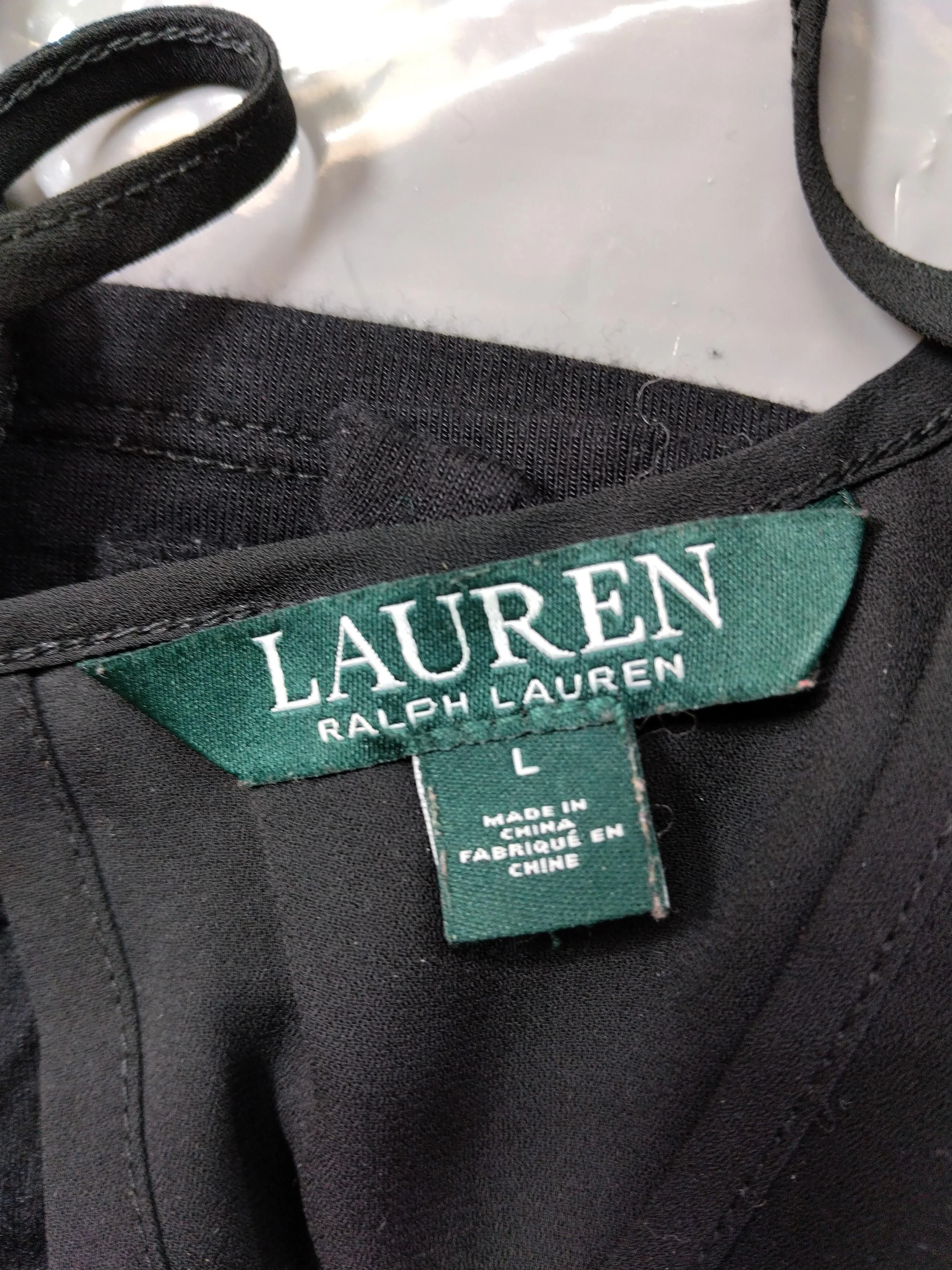 Ralph Lauren Women's Top L Black Viscose with Polyester Jersey - Image 6