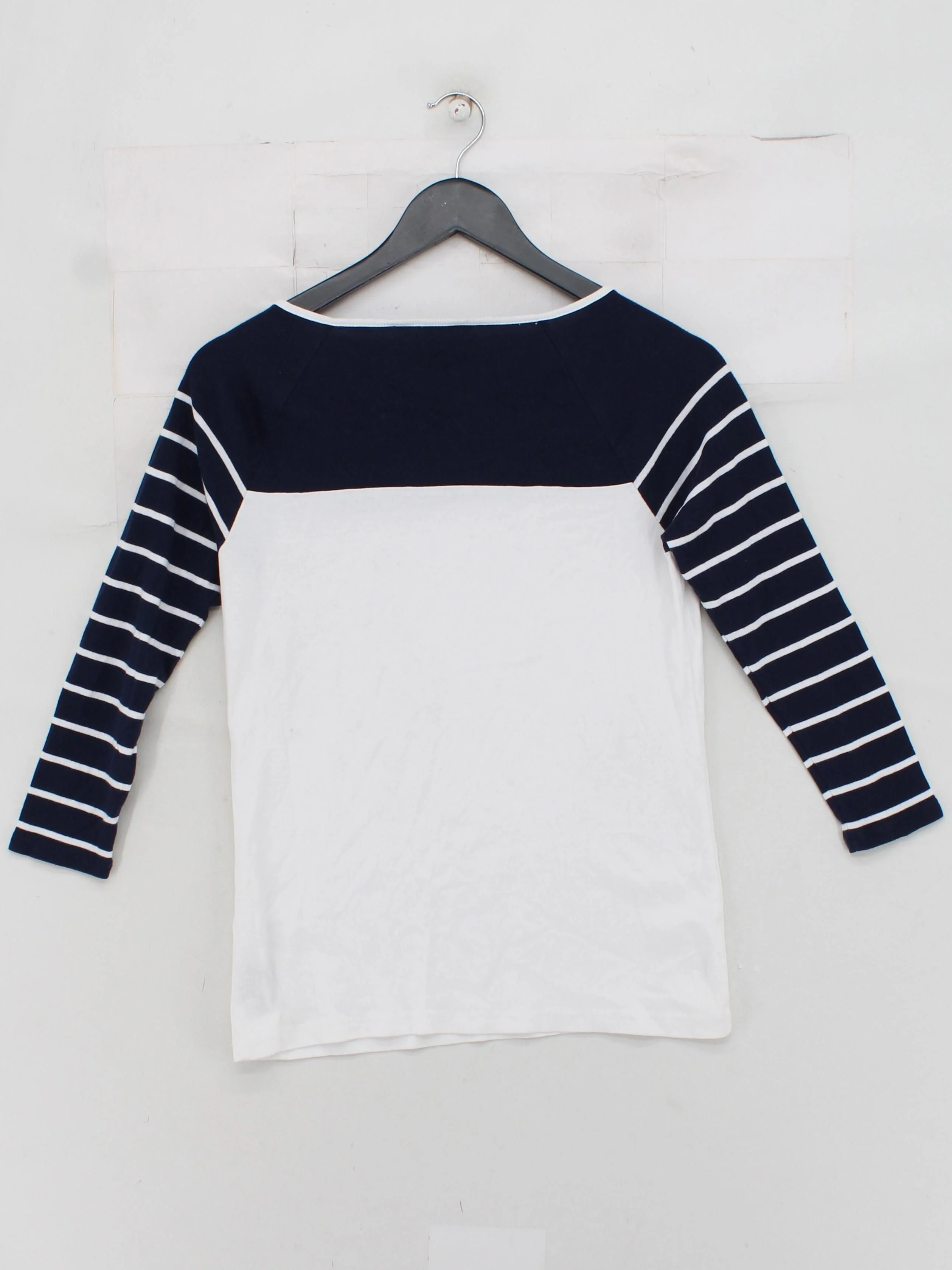 Ralph Lauren Women's Top L Multi Striped 100% Cotton 3/4 Sleeve Round Neck Basic - Image 2