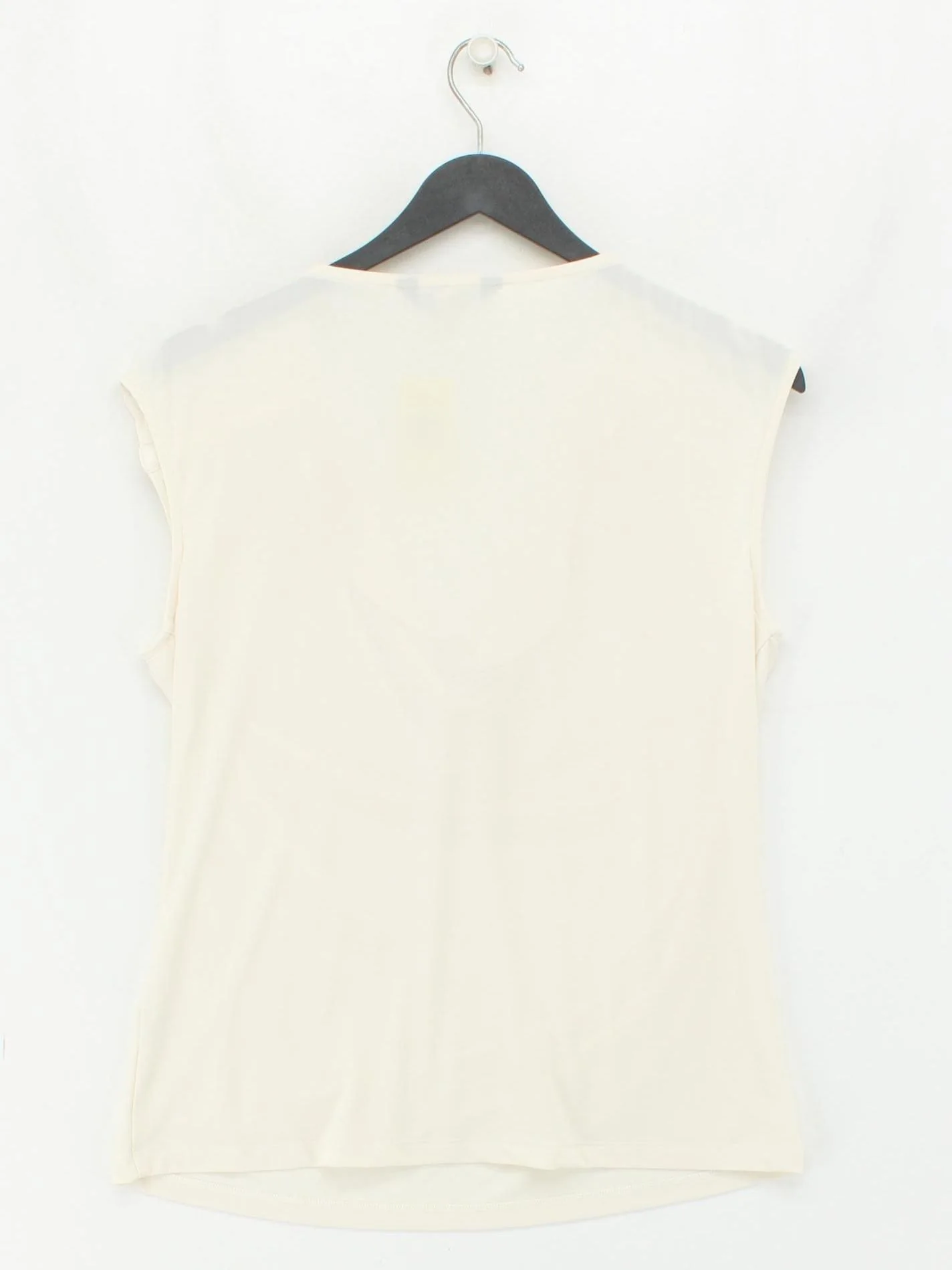 Ralph Lauren Women's Top M Cream 100% Other Sleeveless Round Neck Basic - Image 2