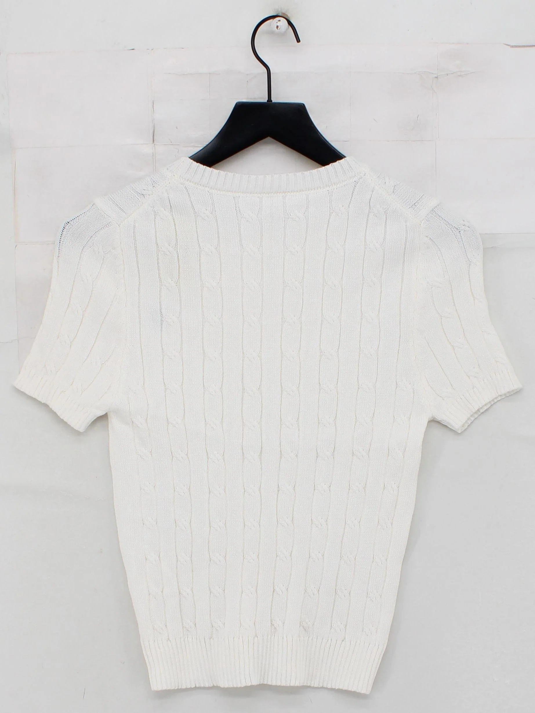 Ralph Lauren Women's Top S White 100% Cotton Short Sleeve Round Neck Basic - Image 2