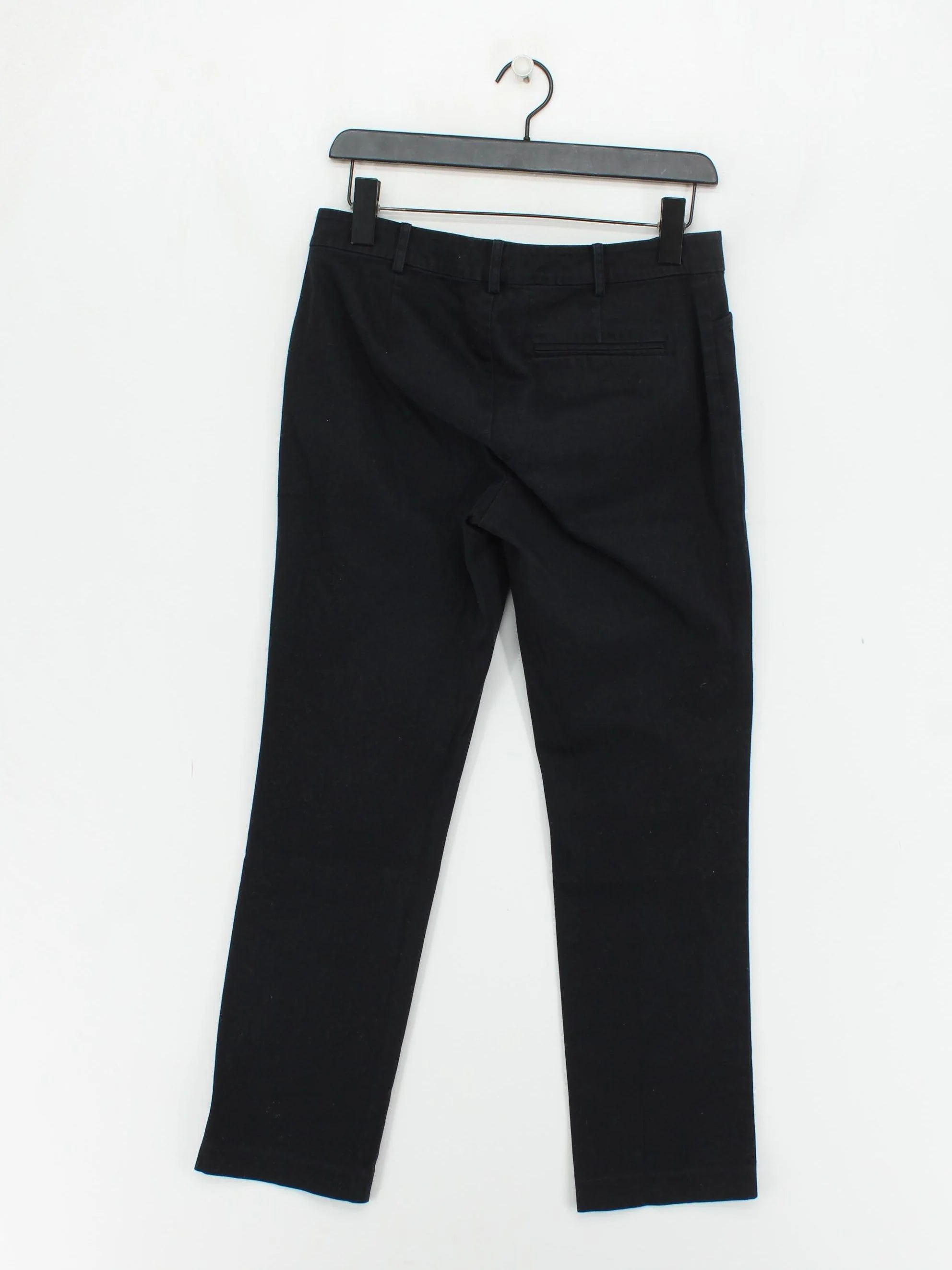 Ralph Lauren Women's Trousers UK 10 Black Cotton with Elastane Straight Chino - Image 2