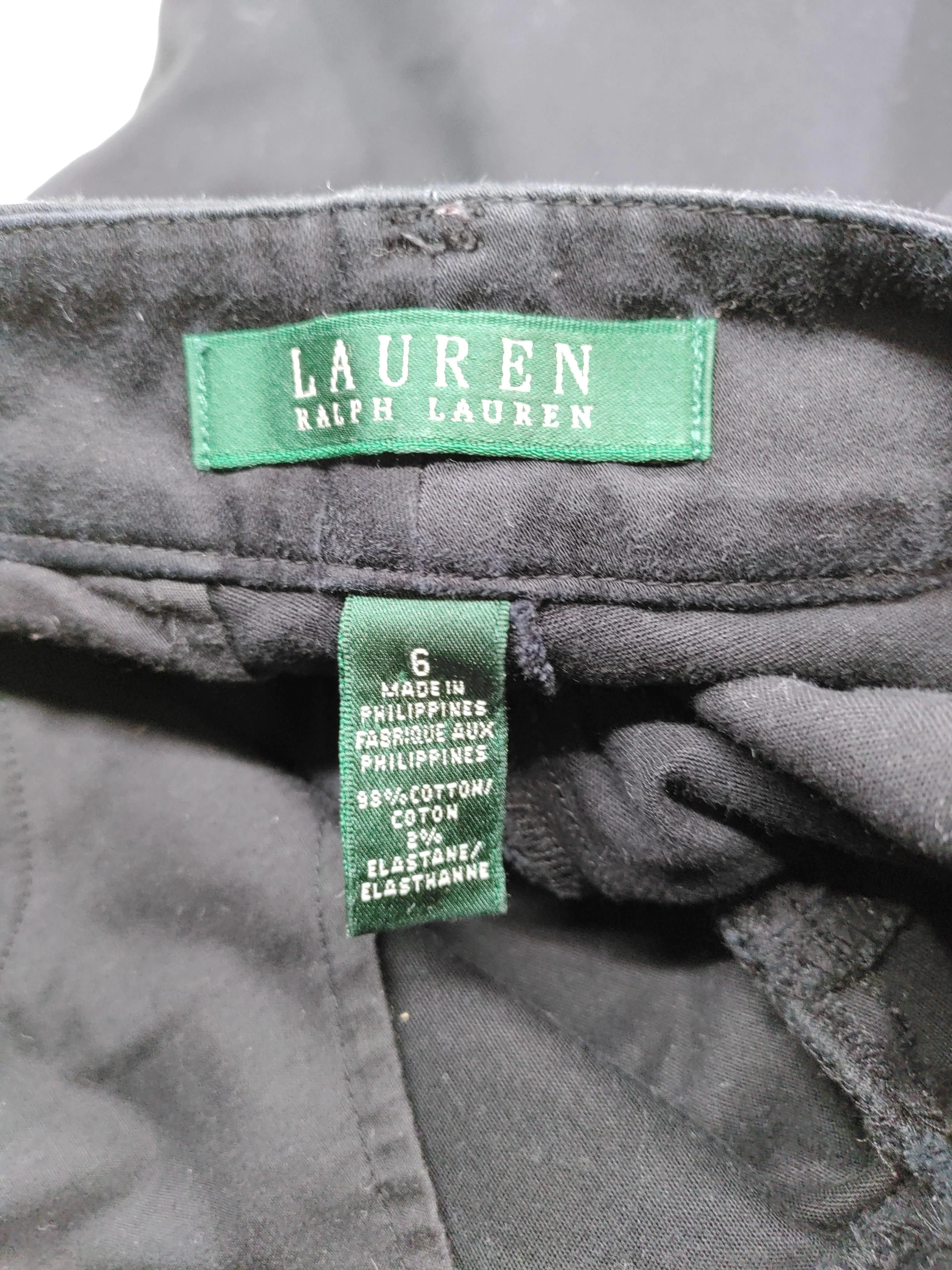 Ralph Lauren Women's Trousers UK 10 Black Cotton with Elastane Straight Chino - Image 6