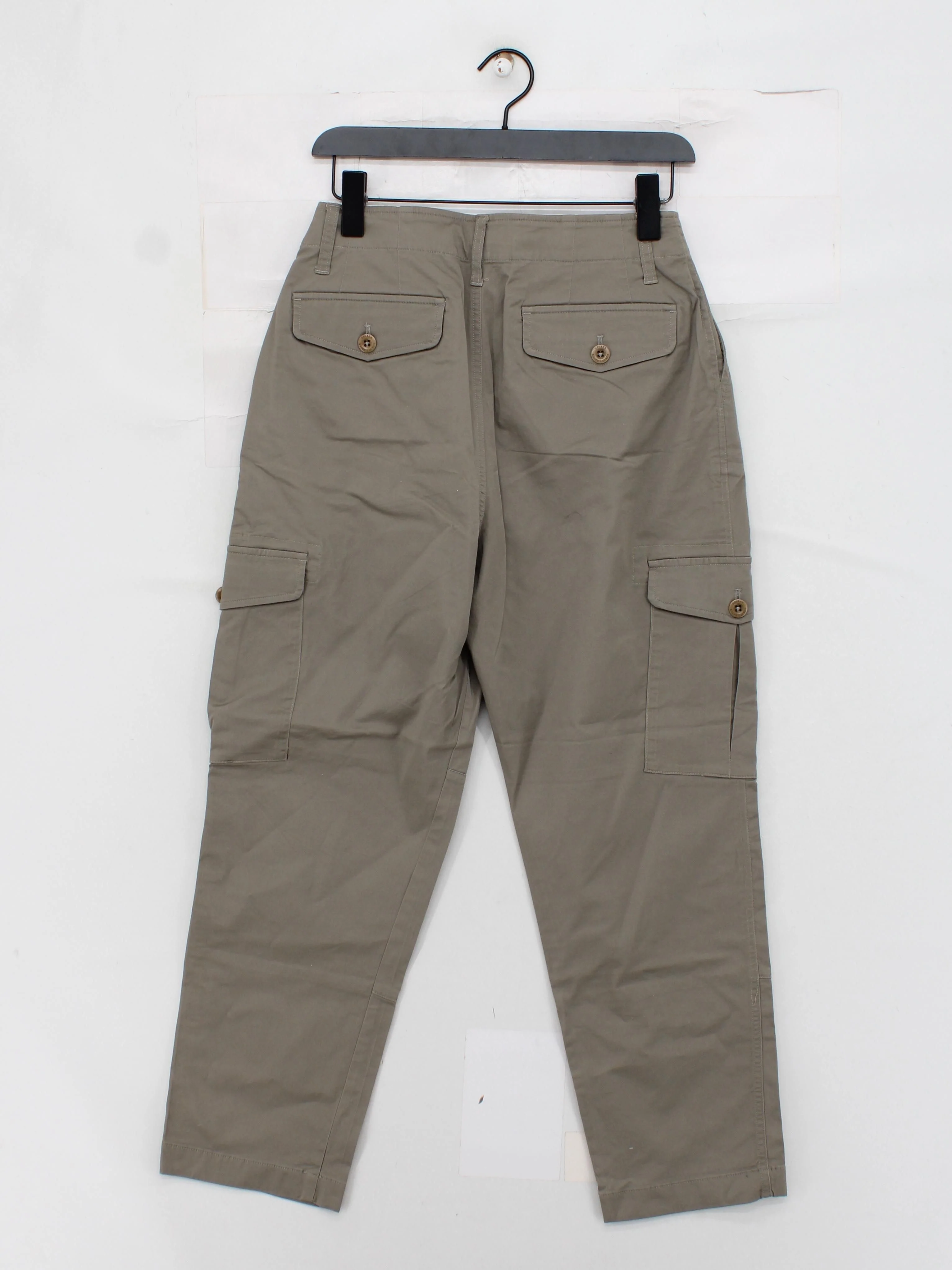 Ralph Lauren Women's Trousers UK 12 Tan 100% Cotton Tapered Cargo - Image 2