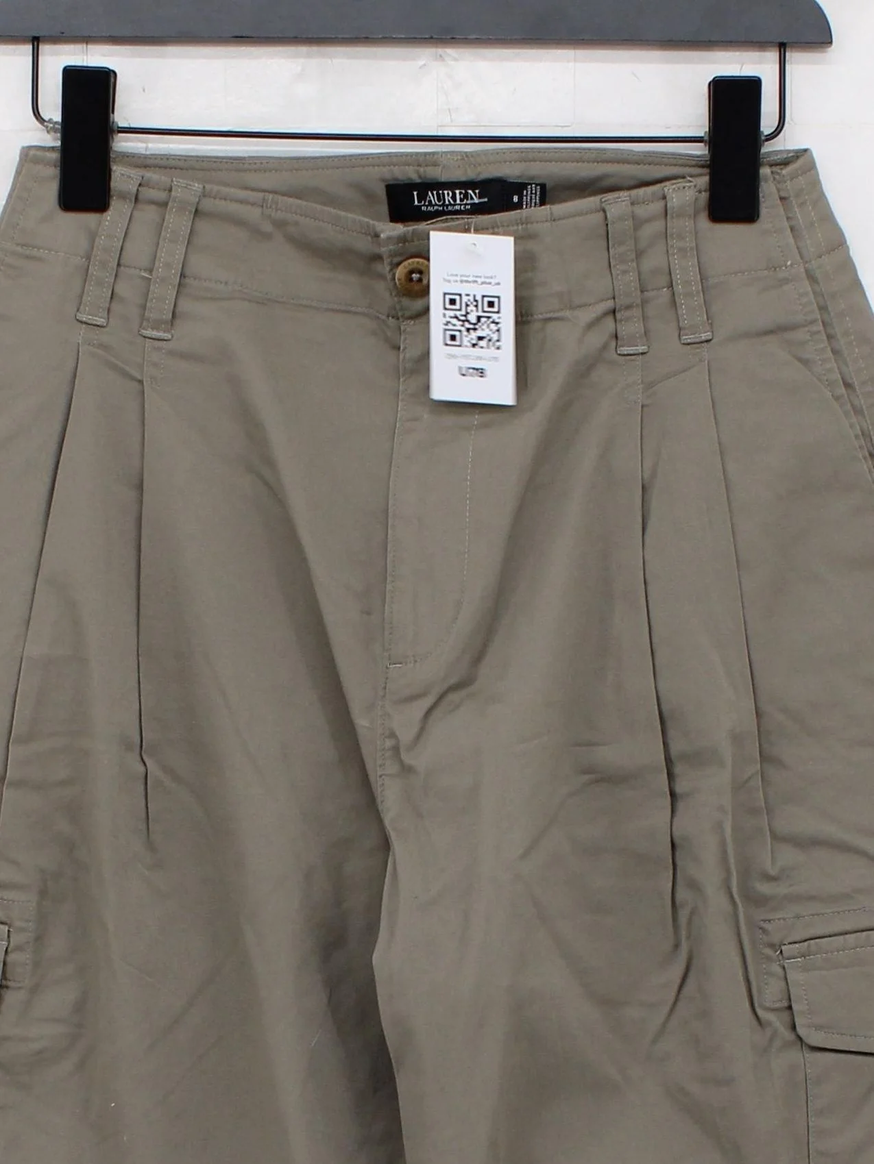 Ralph Lauren Women's Trousers UK 12 Tan 100% Cotton Tapered Cargo - Image 3