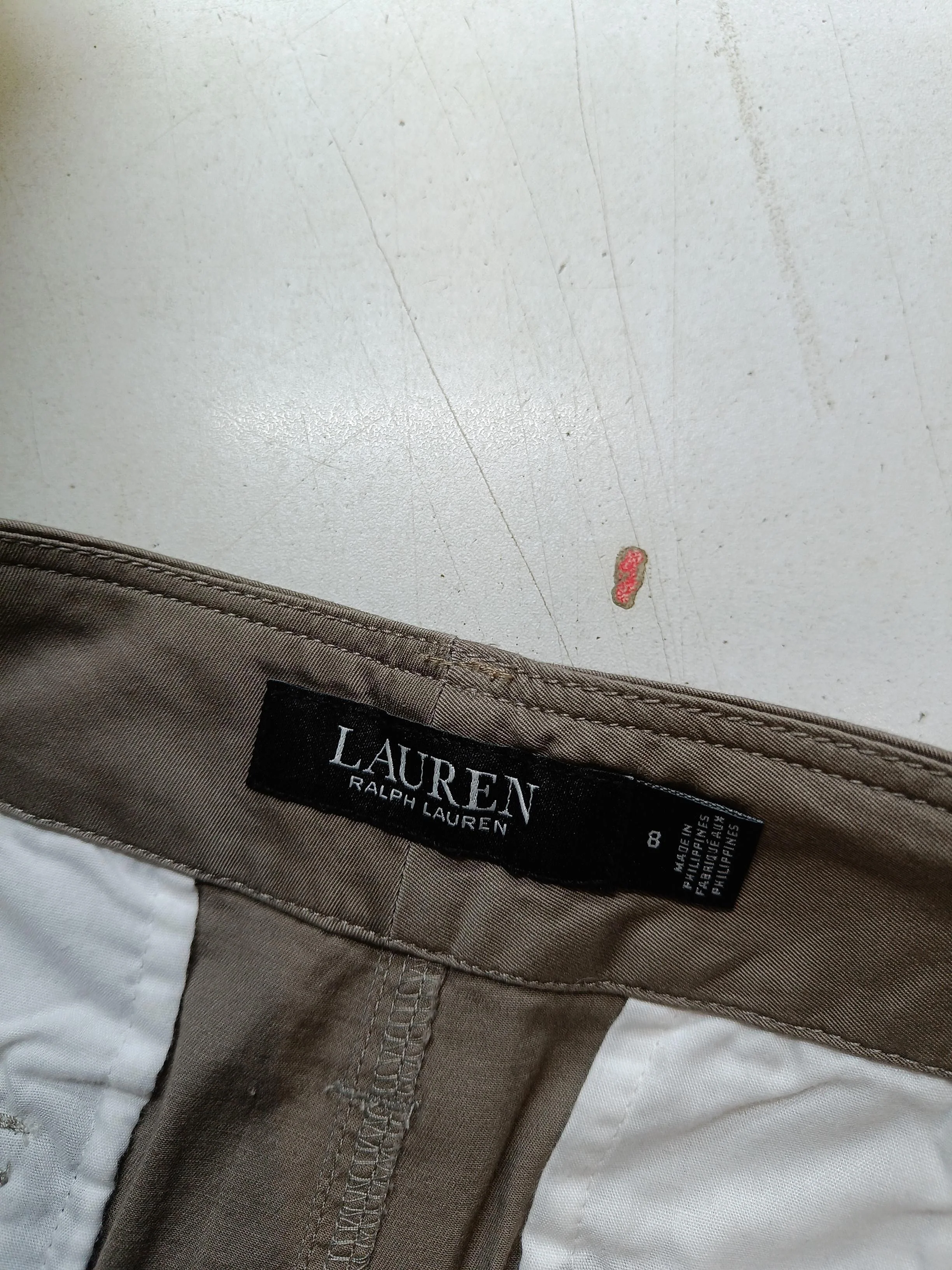 Ralph Lauren Women's Trousers UK 12 Tan 100% Cotton Tapered Cargo - Image 5