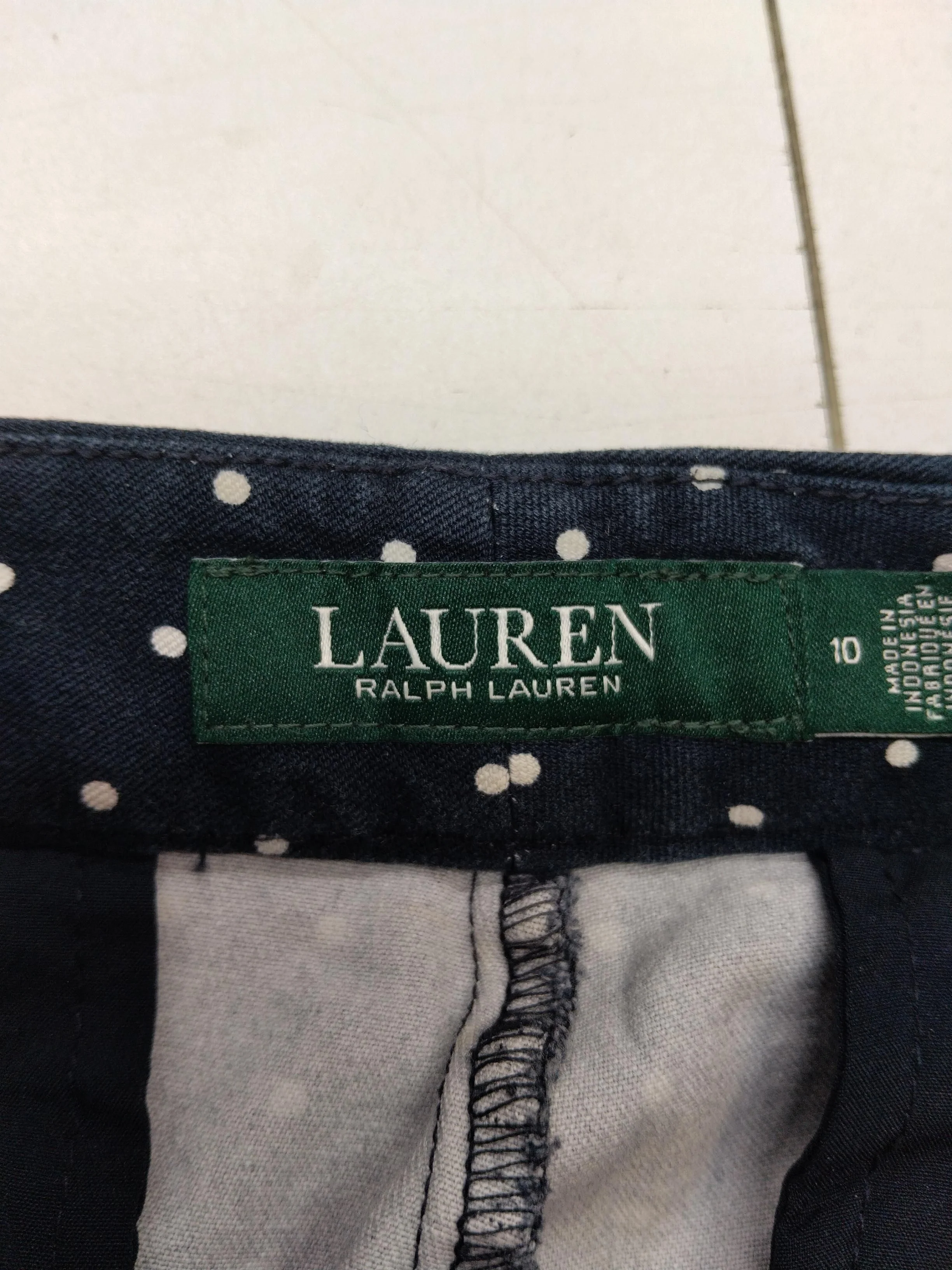 Ralph Lauren Women's Trousers UK 14 Blue Cotton with Elastane Capri - Image 5