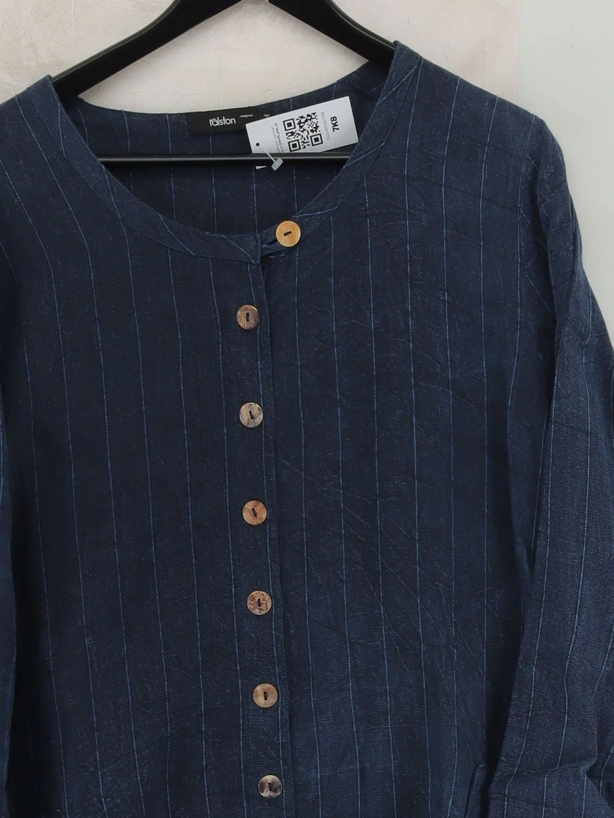 Ralston Women's Shirt M Blue Linen with Cotton Basic - Image 3