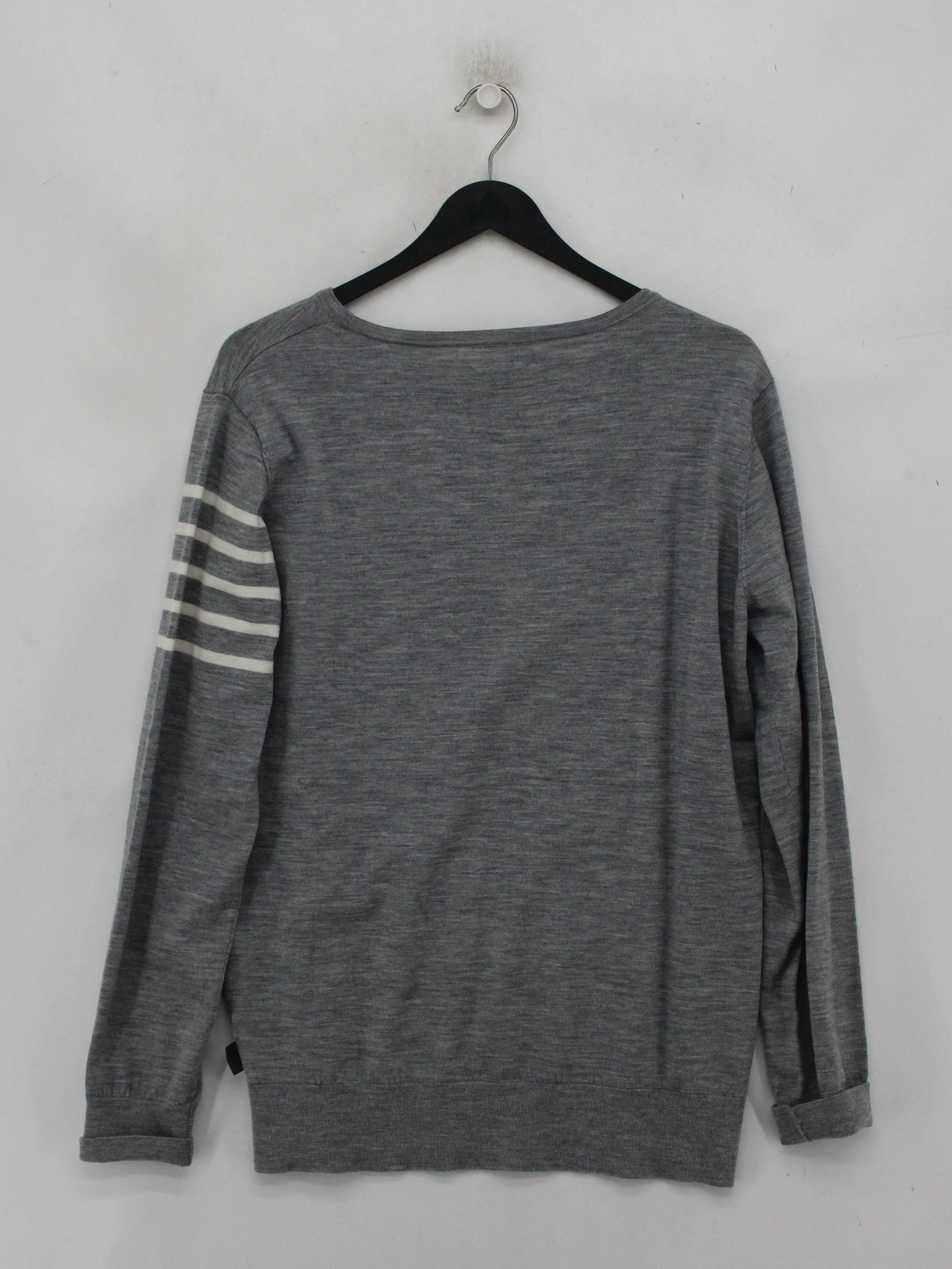 Rapha Men's Jumper M Grey Striped 100% Other Round Neck Pullover - Image 2