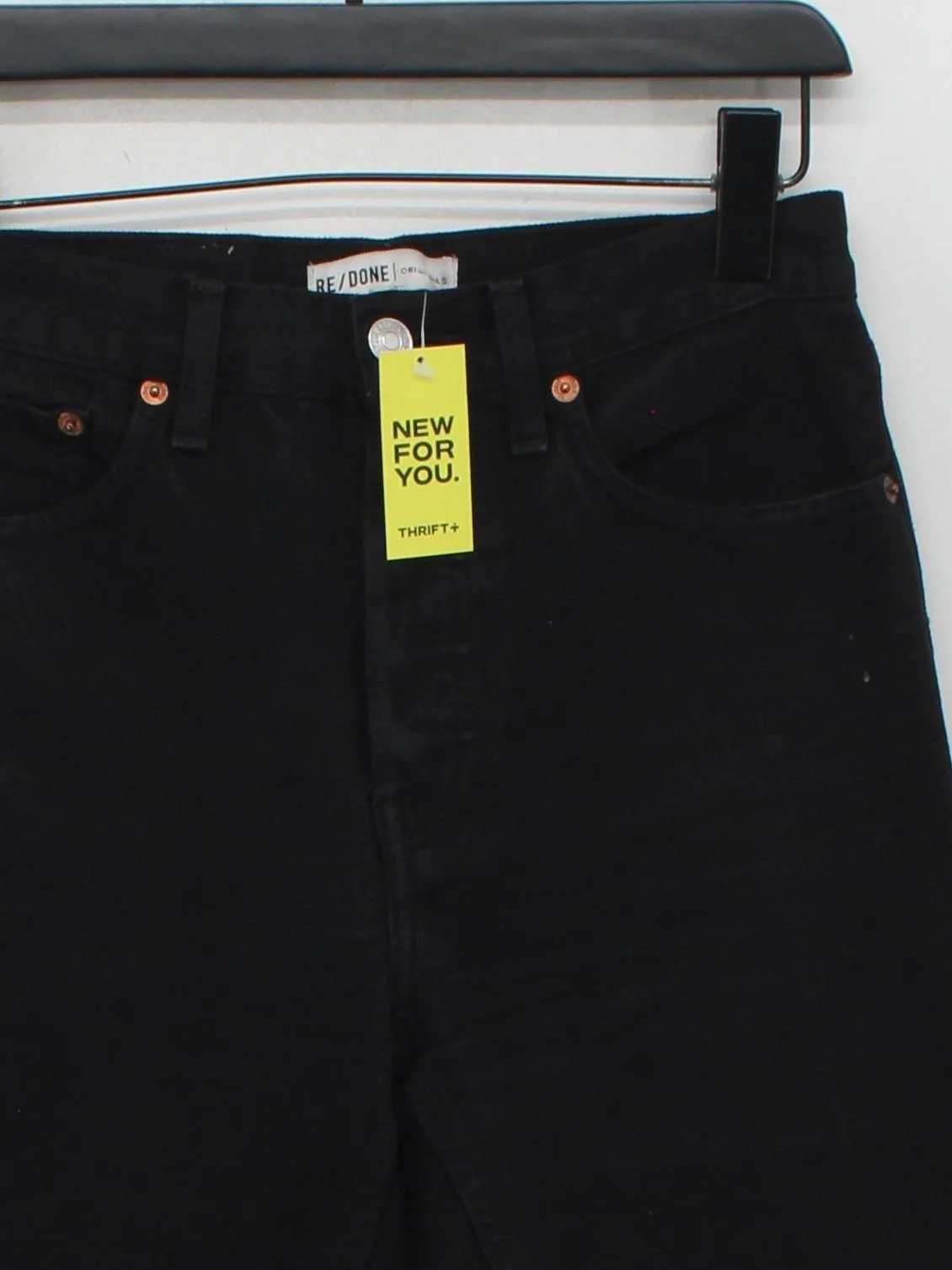 Re/Done Women's Jeans W 25 in Black 100% Cotton Straight - Image 3