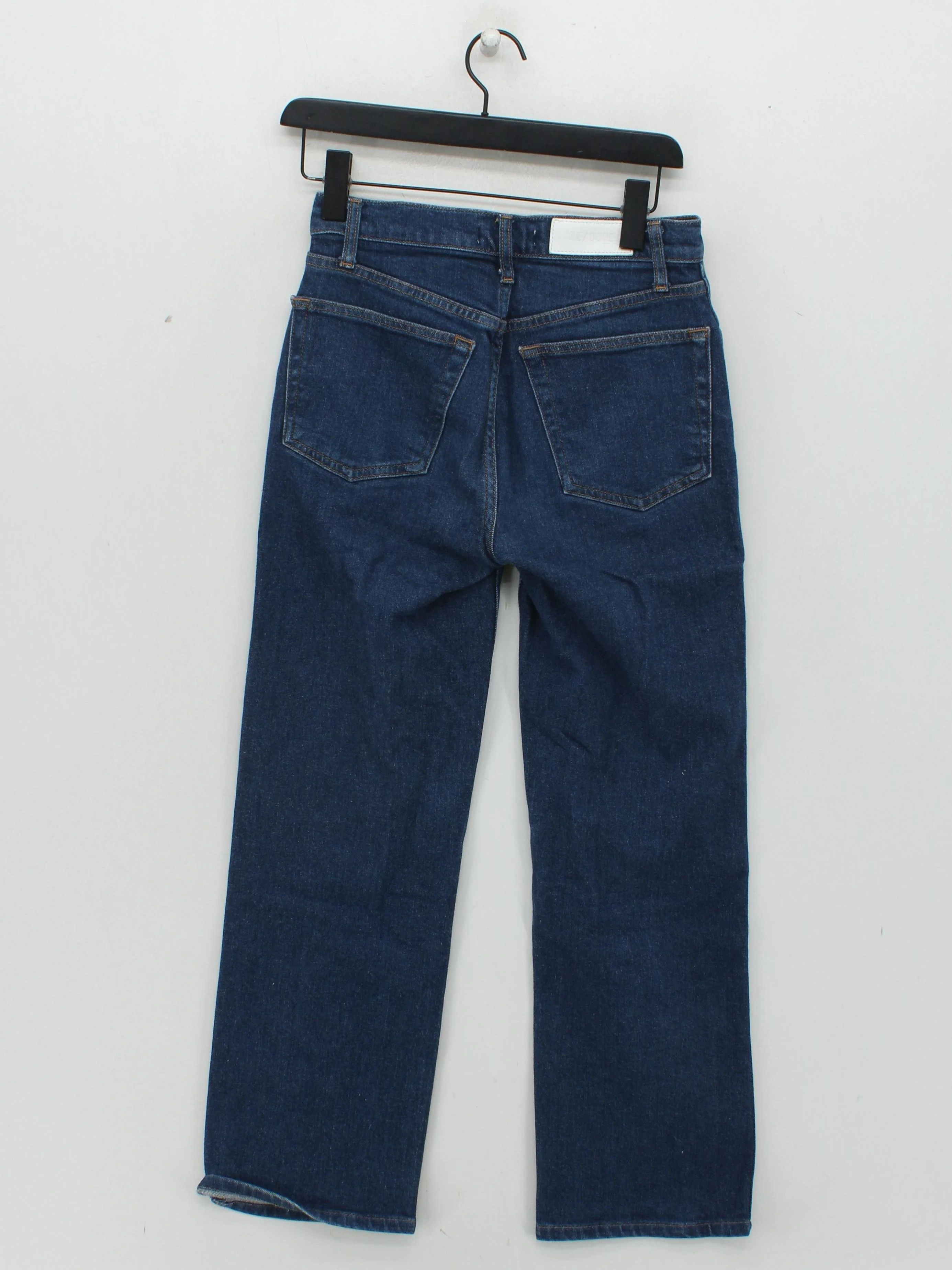 Re/Done Women's Jeans W 25 in Blue Cotton with Polyester, Elastane Straight - Image 2