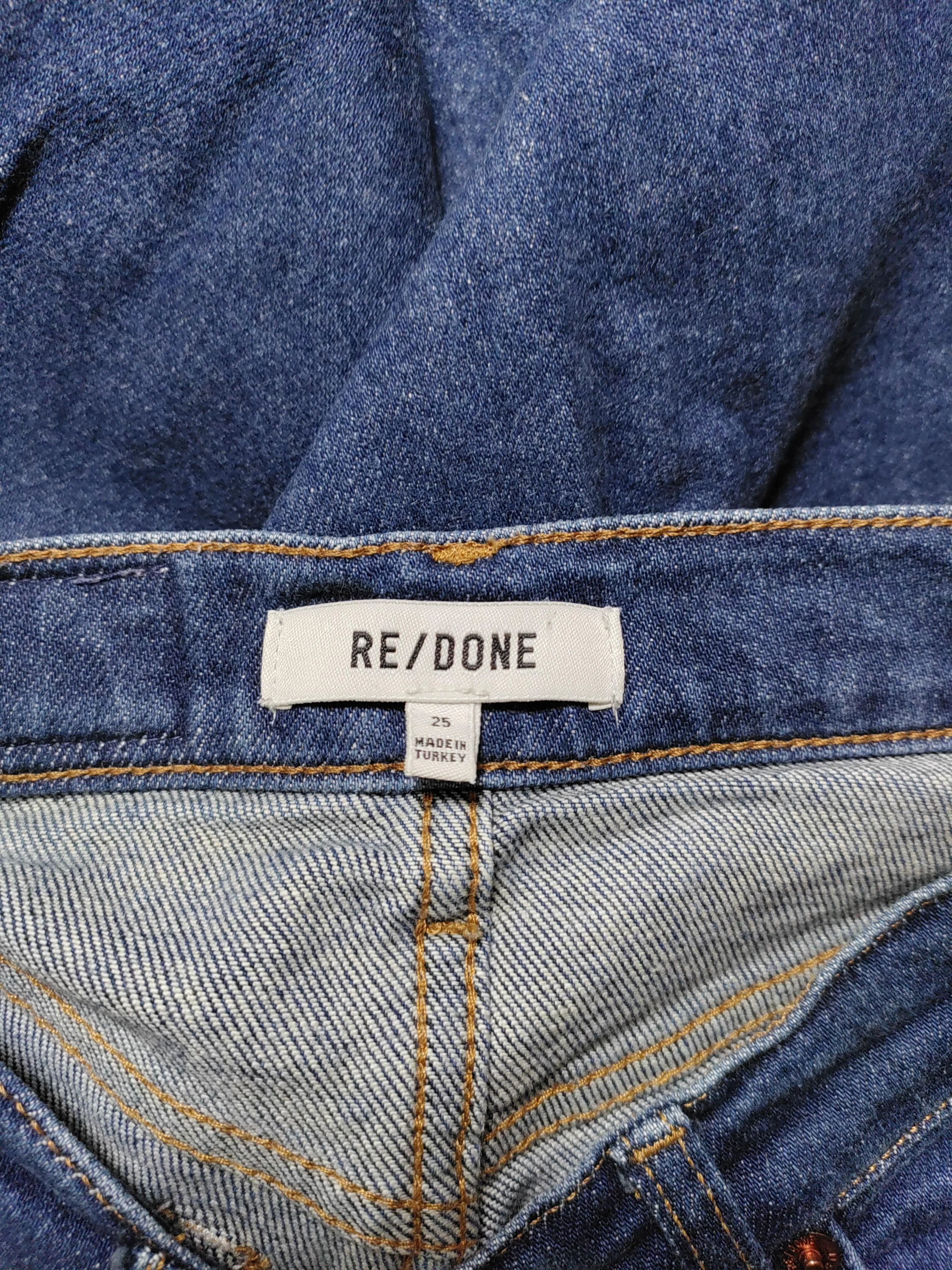 Re/Done Women's Jeans W 25 in Blue Cotton with Polyester, Elastane Straight - Image 6