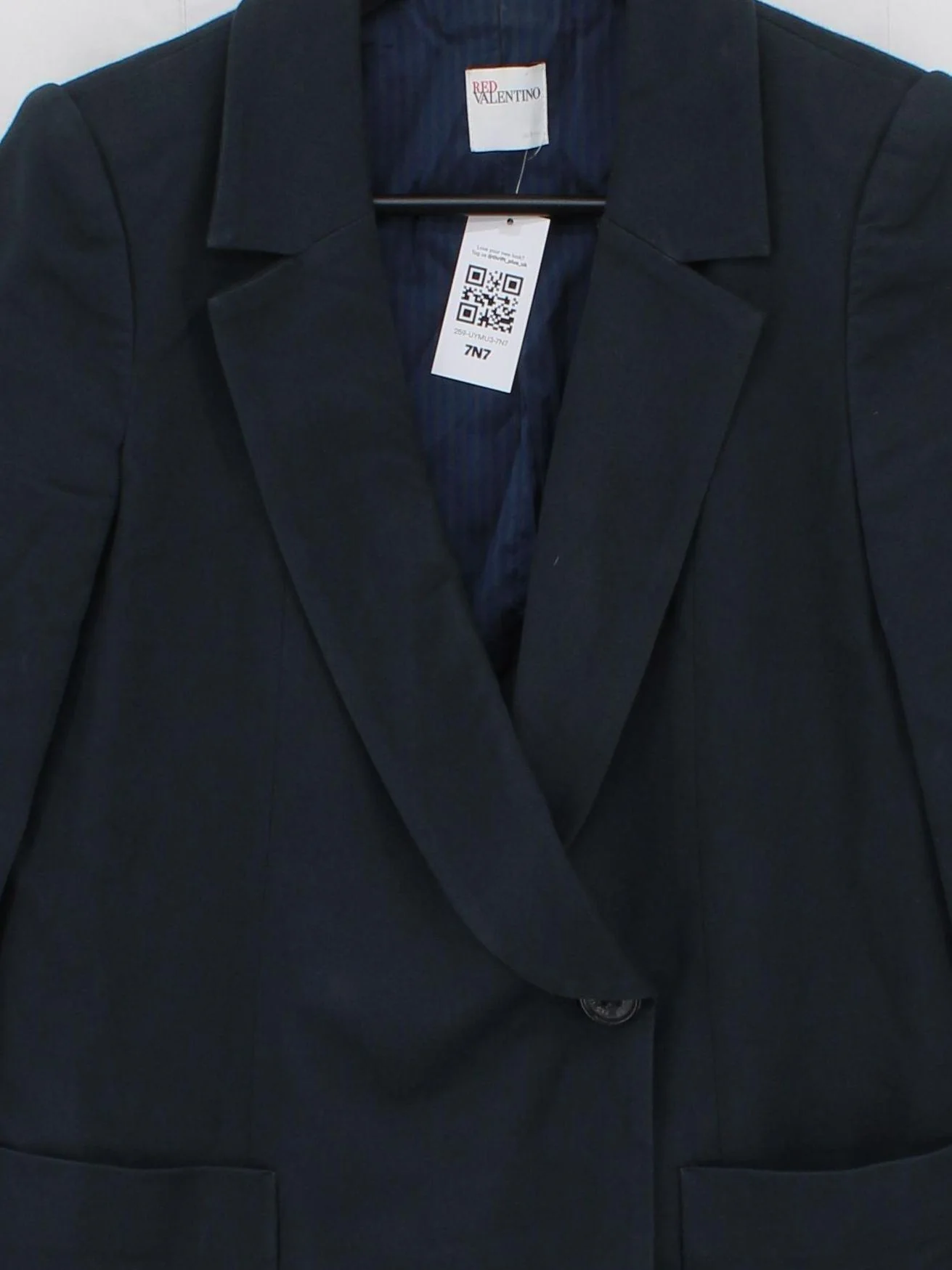 Red Valentino Women's Blazer UK 6 Blue Cotton with Wool, Elastane Overcoat - Image 3