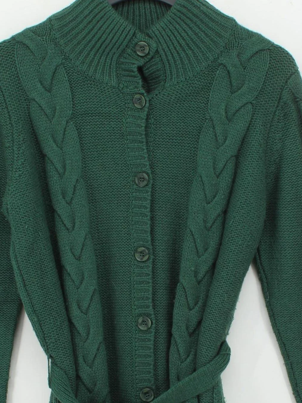Redoute Women's Cardigan UK 18 Green Acrylic with Wool High Neck Cardigan - Image 3