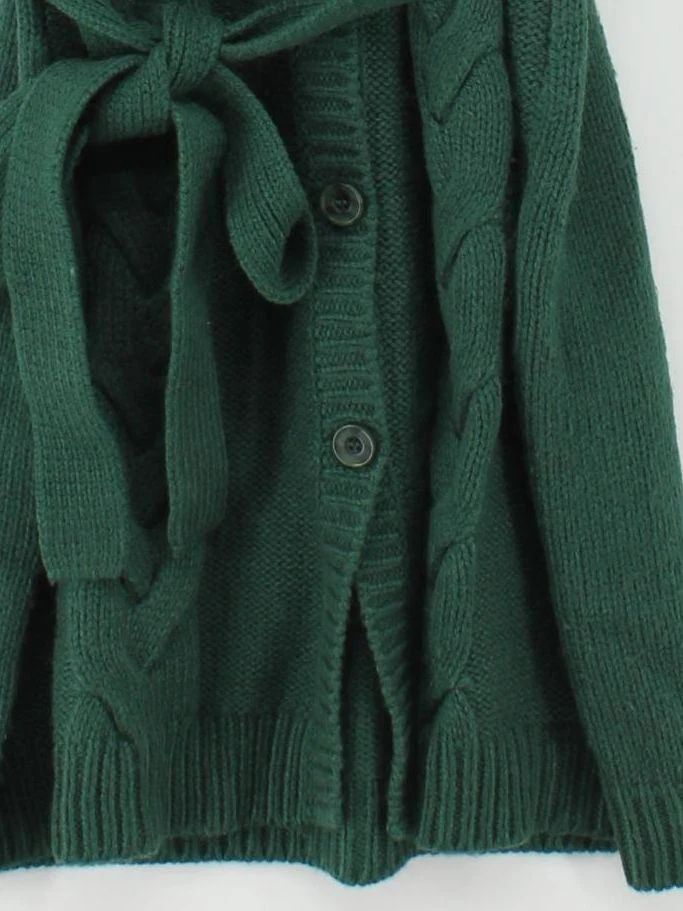 Redoute Women's Cardigan UK 18 Green Acrylic with Wool High Neck Cardigan - Image 4
