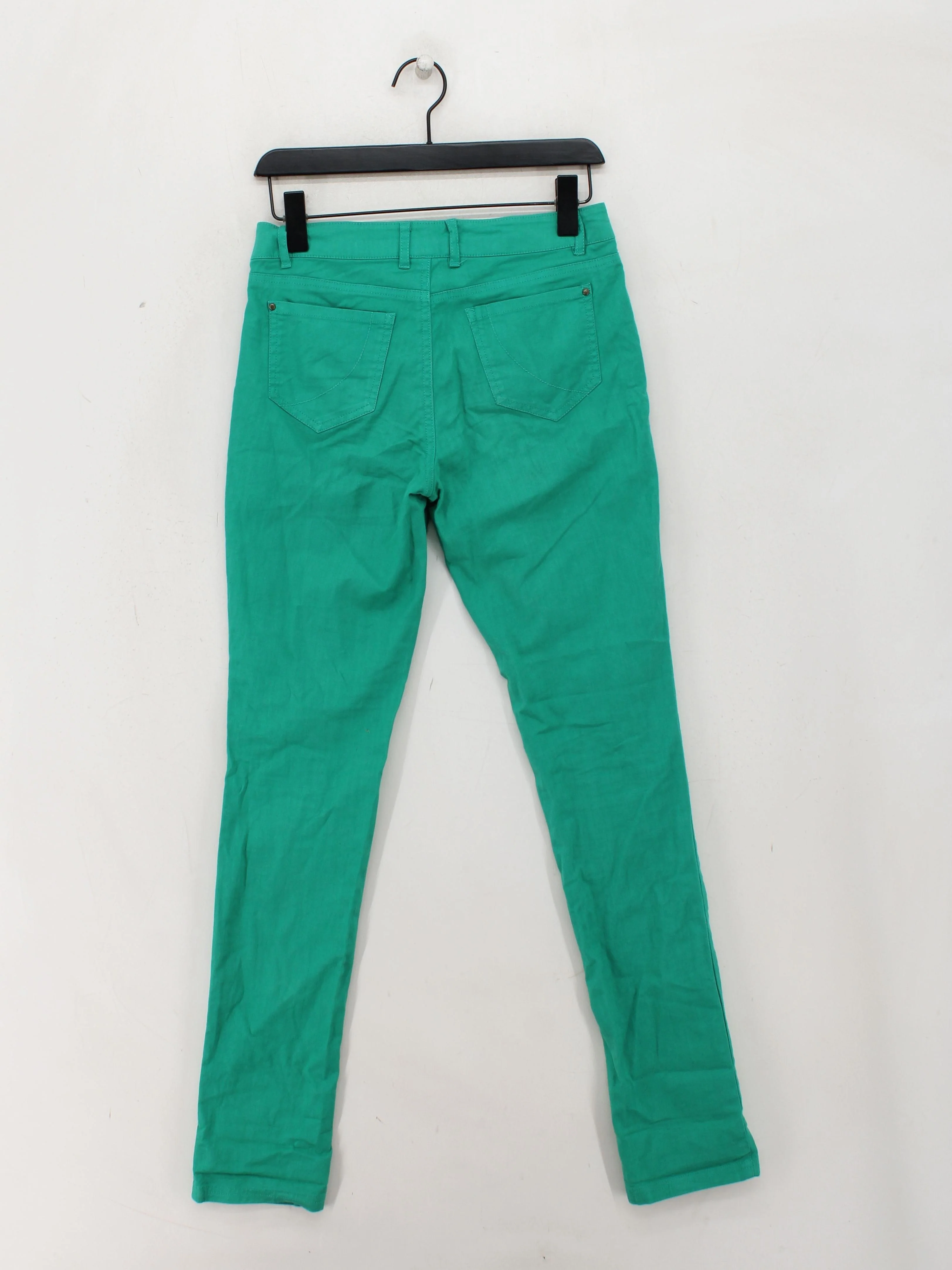 Redoute Women's Trousers UK 8 Green 100% Cotton Skinny Chino - Image 2