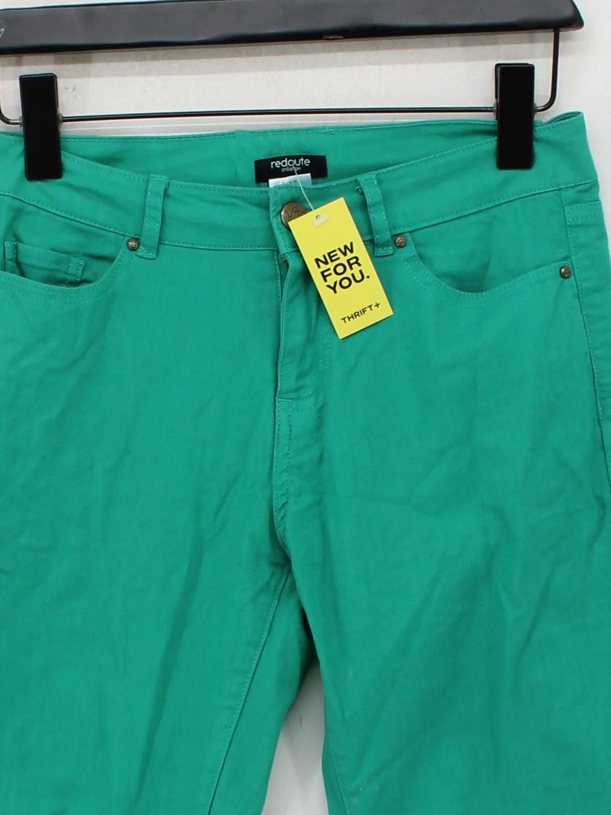 Redoute Women's Trousers UK 8 Green 100% Cotton Skinny Chino - Image 3