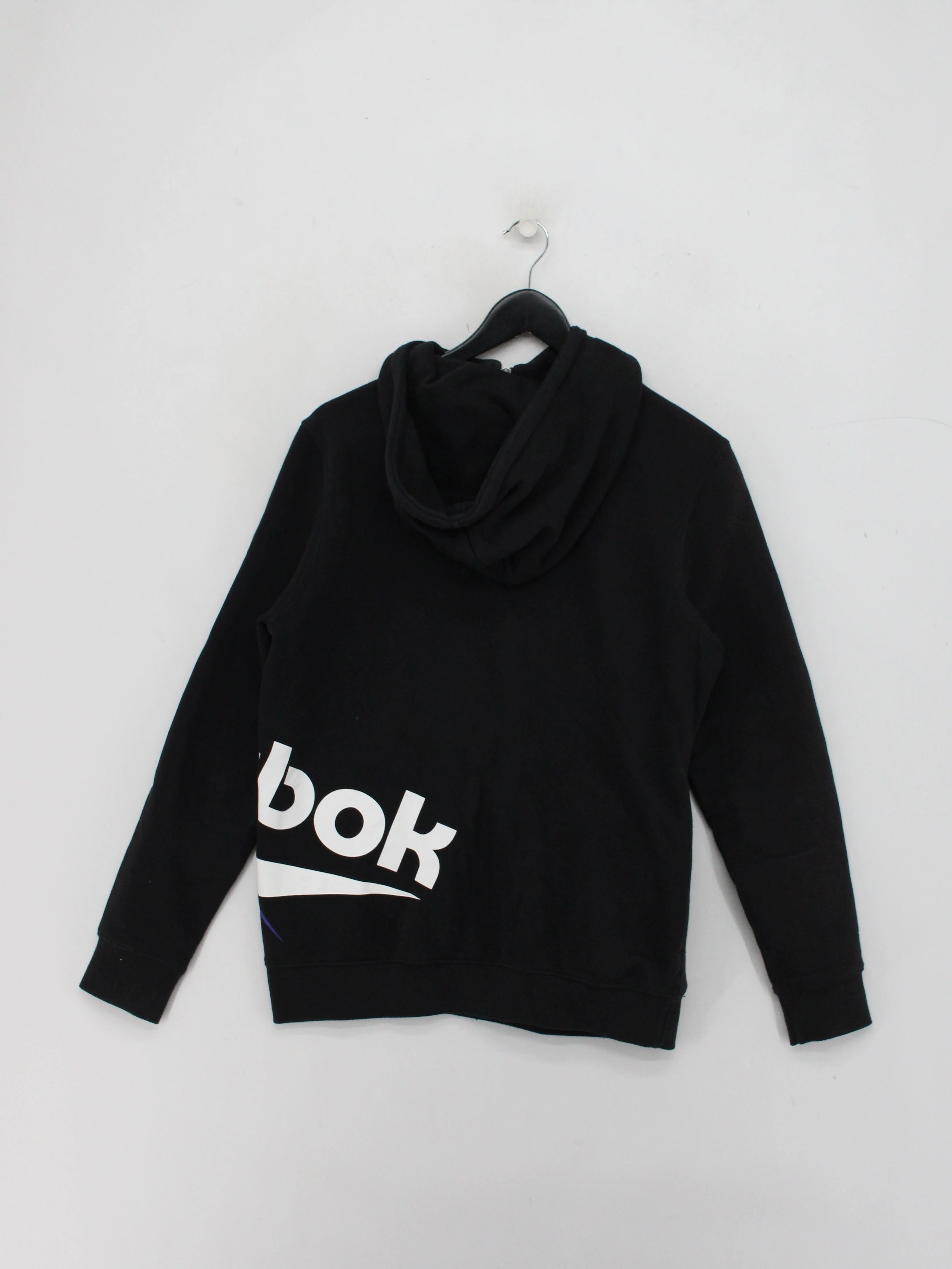 Reebok Men's Hoodie M Black Graphic 100% Cotton Pullover - Image 2
