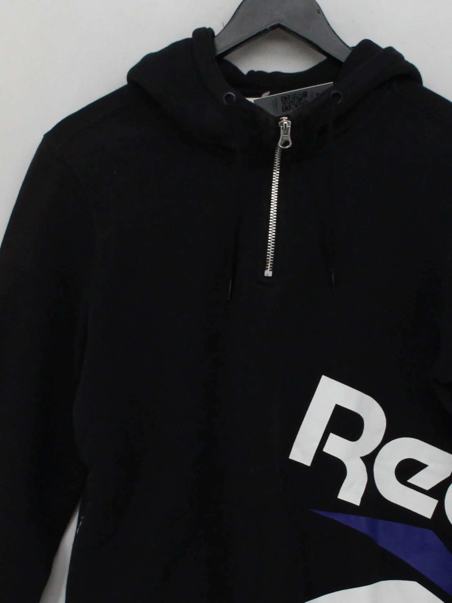 Reebok Men's Hoodie M Black Graphic 100% Cotton Pullover - Image 3